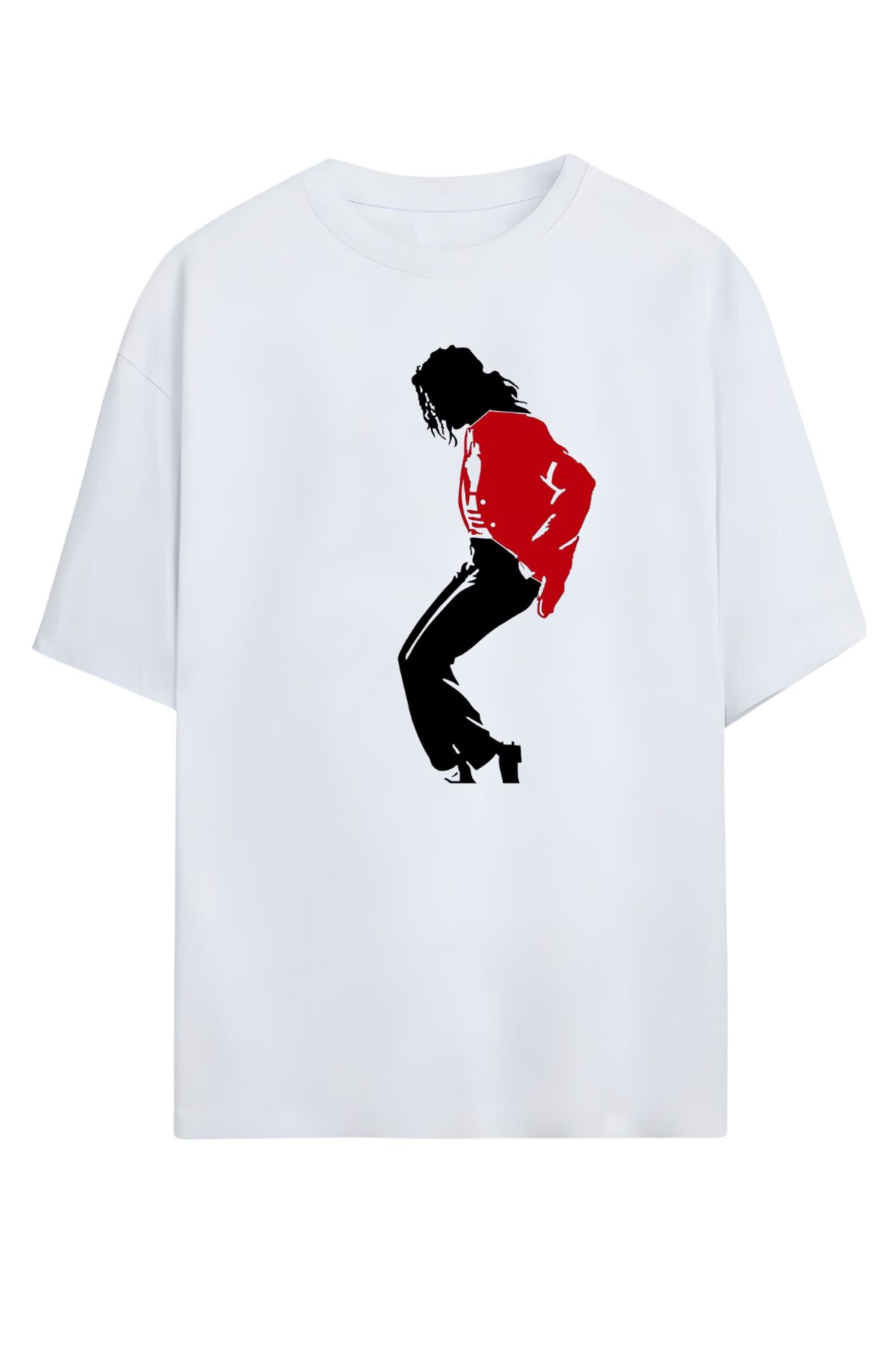MAGORS GraffTee Unisex %100 Organik Pamuk Relaxed Fit Micheal Jackson Illustrasyon Baskılı T-shirt