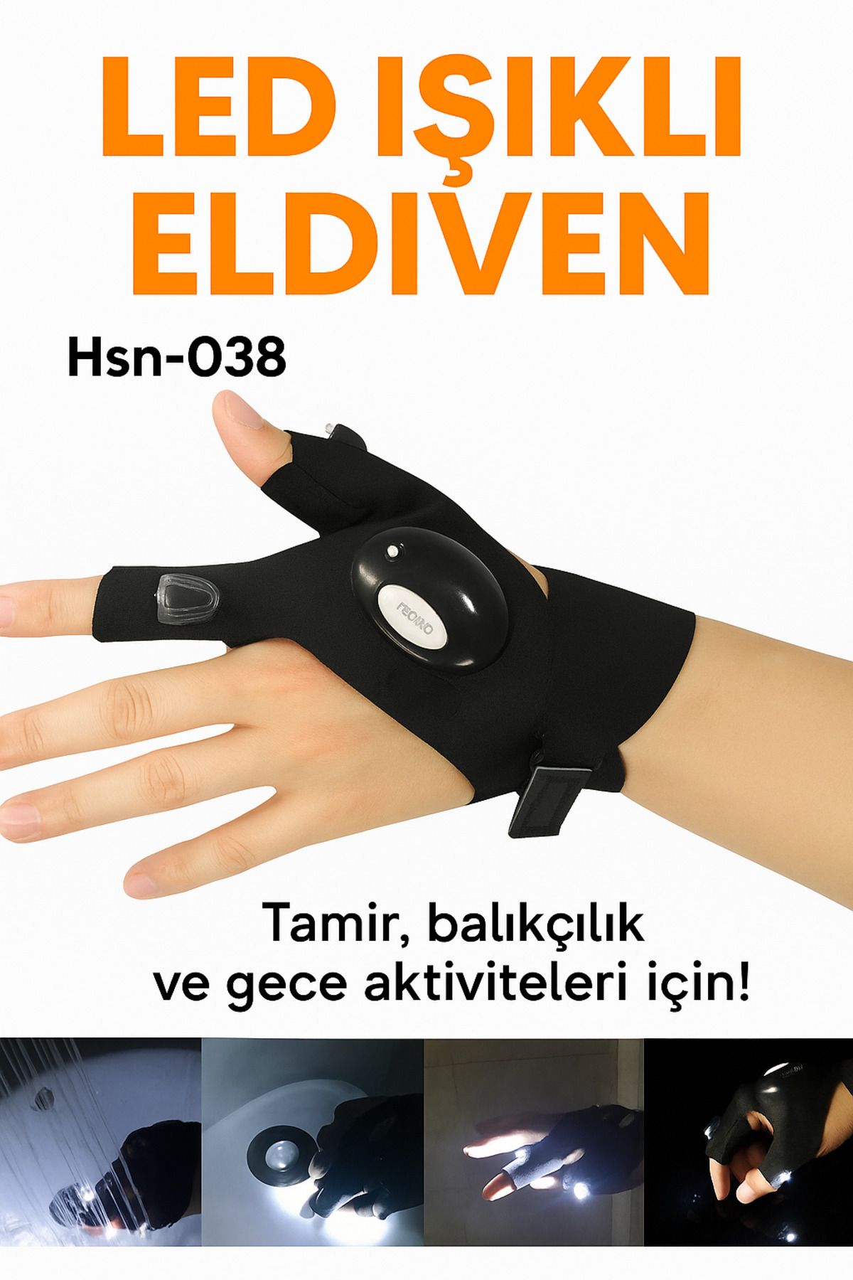 electroawm Elektrikçi ve Tamirciler İçin LED Aydınlatmalı Eldiven Karanlıkta Çalışmanın Pratik Yolu