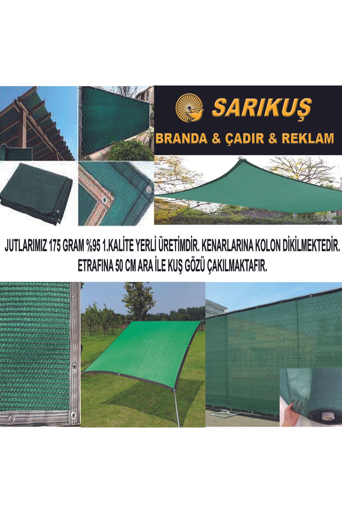 Ekonet 500 X 350 CM Jüt Gölgelik File Gizleme Ağı Kolonlu Kapsüllü Çit Örtüsü Gölgelik File Balkon Çiti