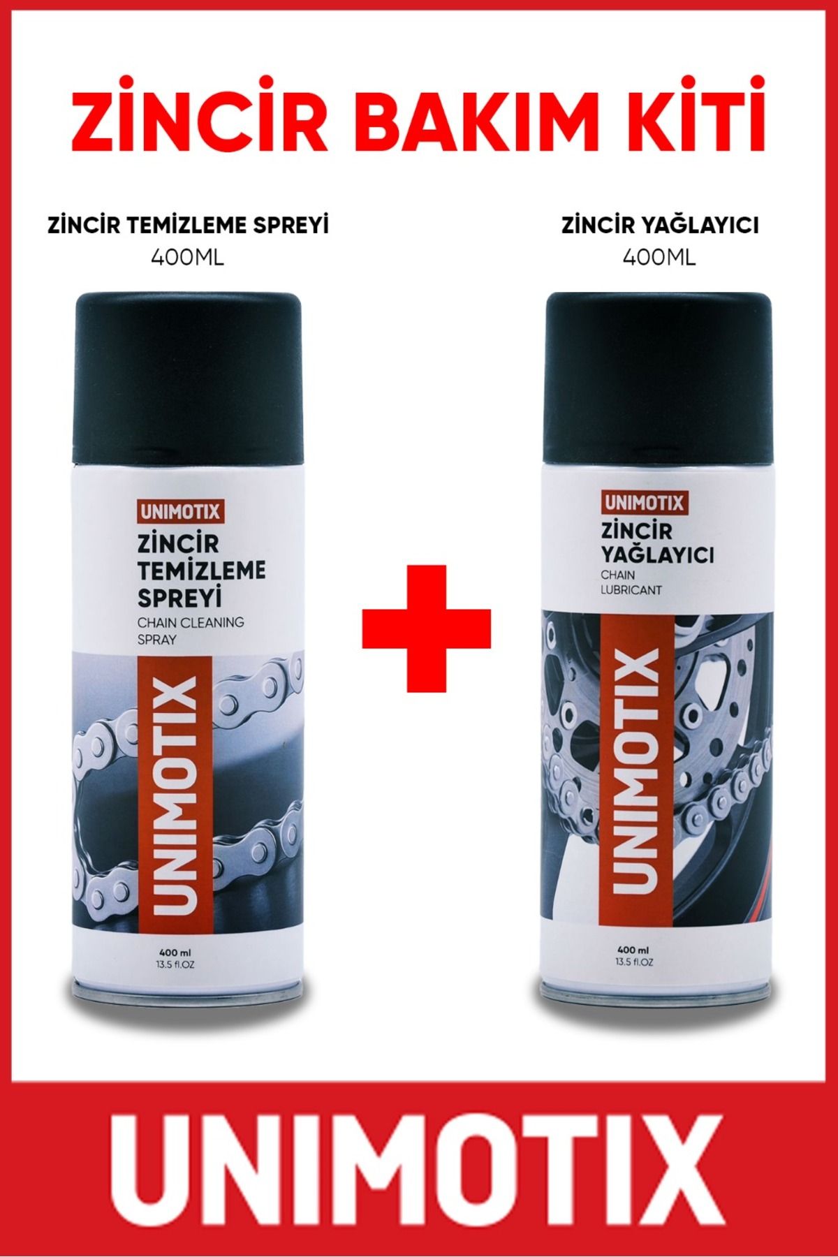 UNİMOTİX UNIMOTIX Zincir Bakım Seti – Zincir Temizleyici + Zincir Yağlayıcı 2’li Paket