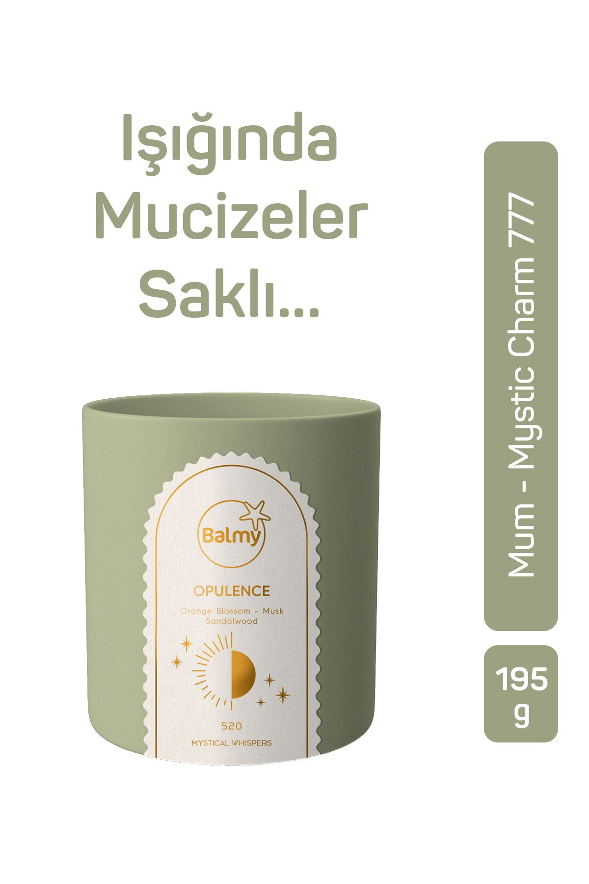 Balmy Opulence 520 Banyo Mumu, Bardakta Kokulu Mum 195 g