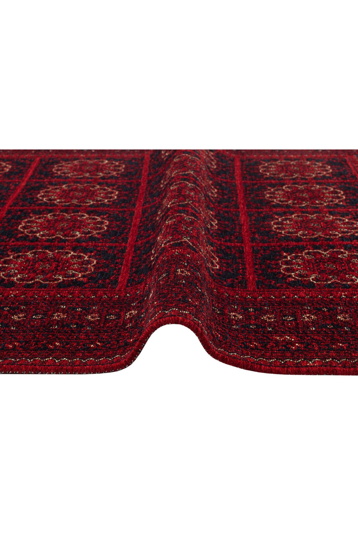 akbel halı & yatak exclusive home design Buhari BHR 03 Kırmızı - Yıkanabilir Kaymaz Tabanlı İnce Halı