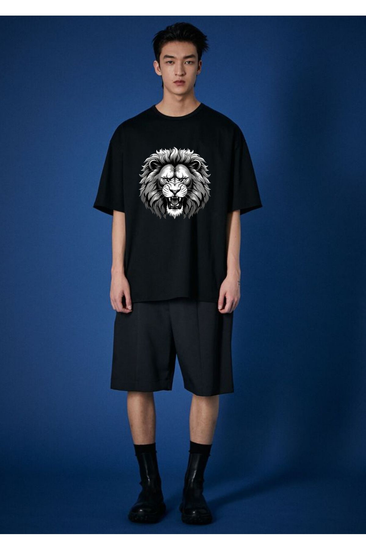 lewibafashion ASLAN TASARIMLI % 100 PAMUK OVERSİZE PREMİUM BASKI KALİTİSİNE SAHİP T-SHİRT
