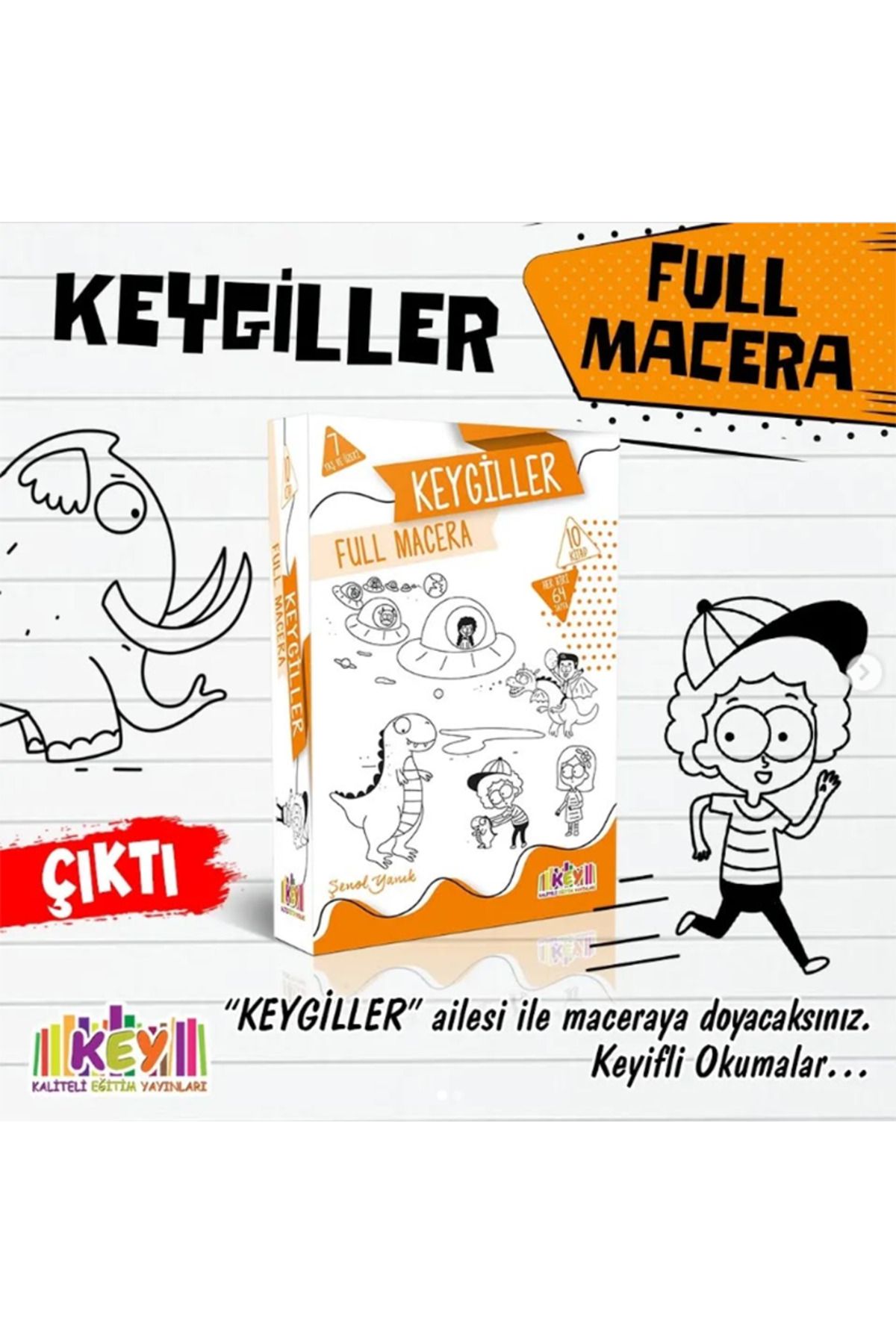 3K YAYIN Kaliteli Eğitim Yayınları (KEY) KEYGİLLER FULL MACERA Hikaye Serisi 10 Kitap 7Yaş+ (2.SINIF-3.SINIF)