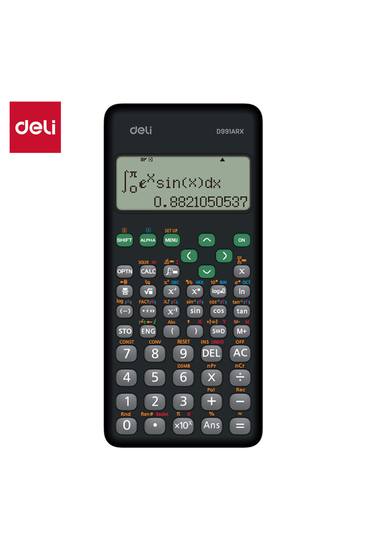 Deli-ED991ARX Scientific Calculator 542F-10+2 Digits, Dark Grey – Ideal for Advanced Math & Exam Use 1
