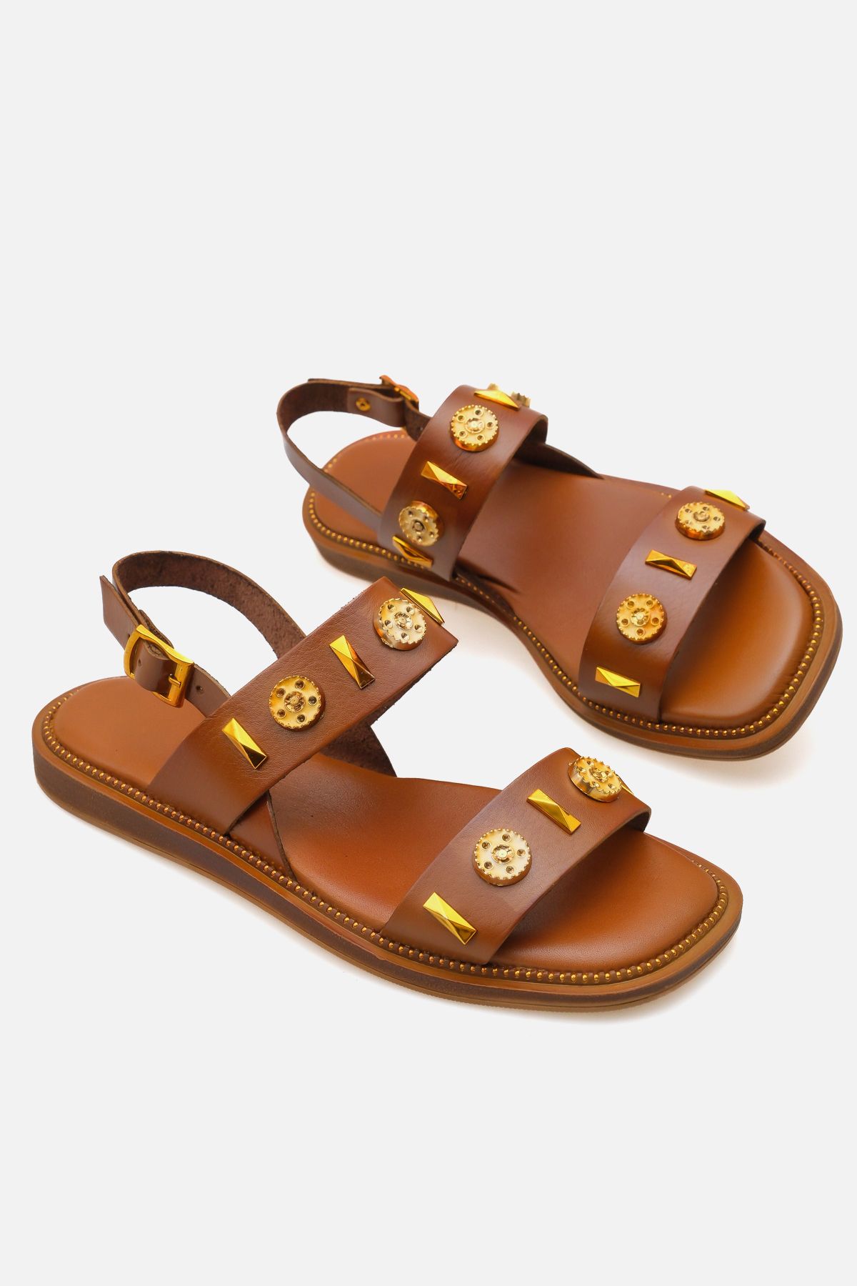 Yılmaz Exclusive - Kadın Hakiki Deri Taba Bodrum Sandalet