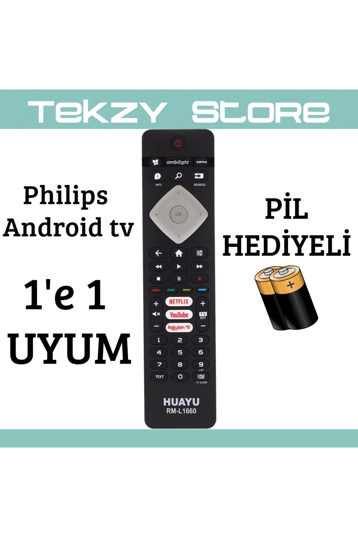 Suntel RM-L1660 Netflix Rakuten YouTube Tuşlu Led Tv Kumandası
