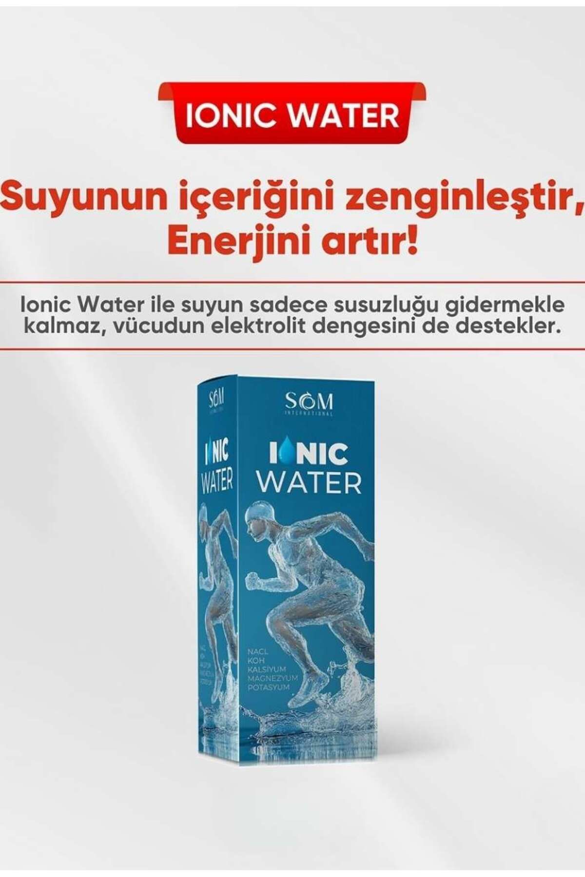 som ınternatıonal Som Ionic Water Mineralli Su Damlaları | Elektrolit ve pH Dengesi Desteği