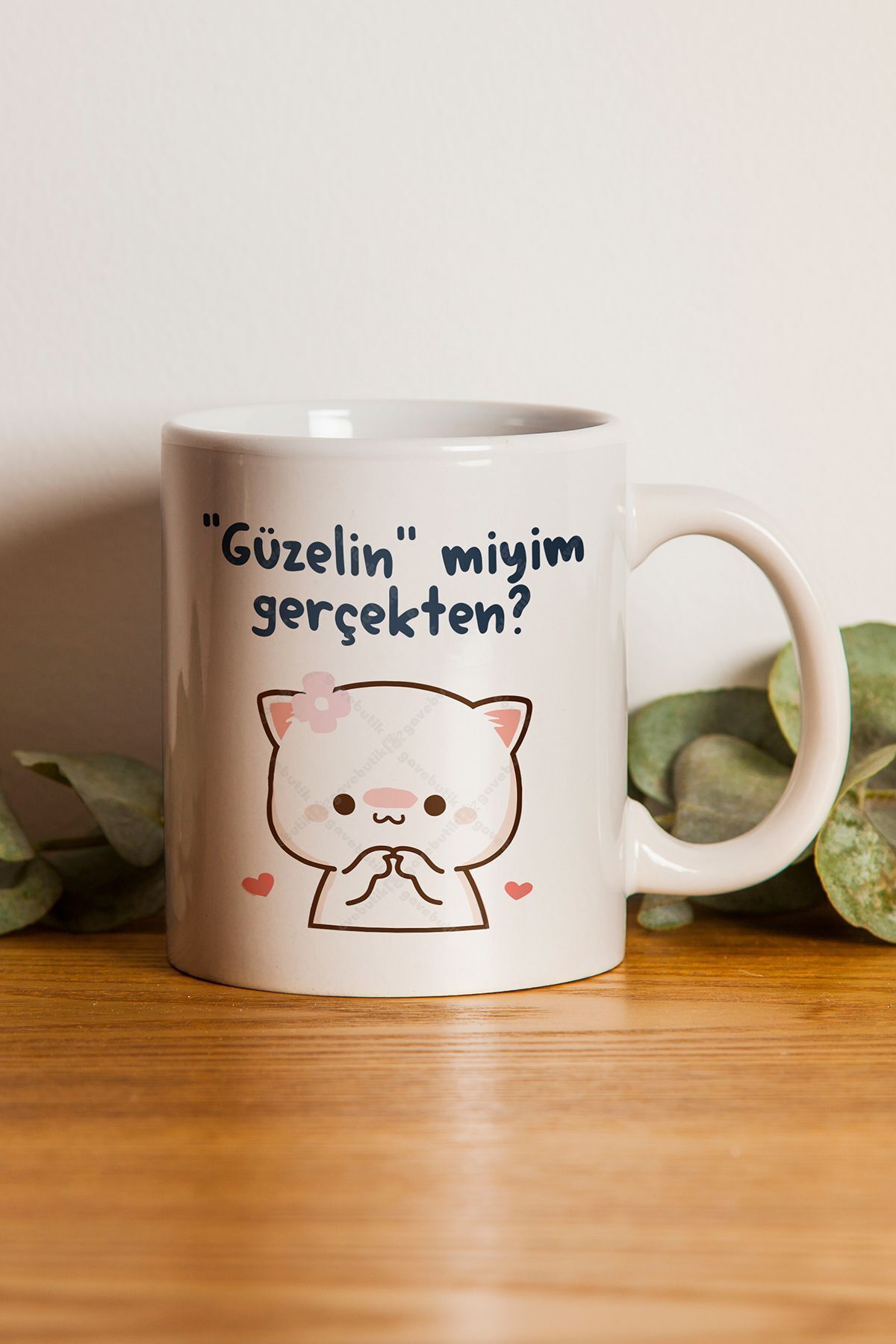 BİBANAPROMOSYON "güzelin Miyim Gerçekten" Baskılı Kupa Bardak - Sevgililer Günü Hediye
