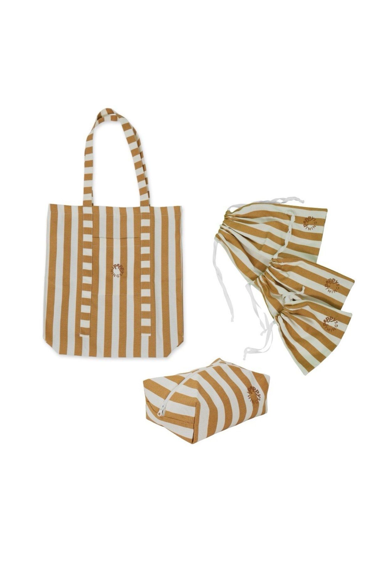 PEPPYTHINGS Sherlock 3'li Set (Bez Çanta - 3'lü Kese - Makyaj Çantası)