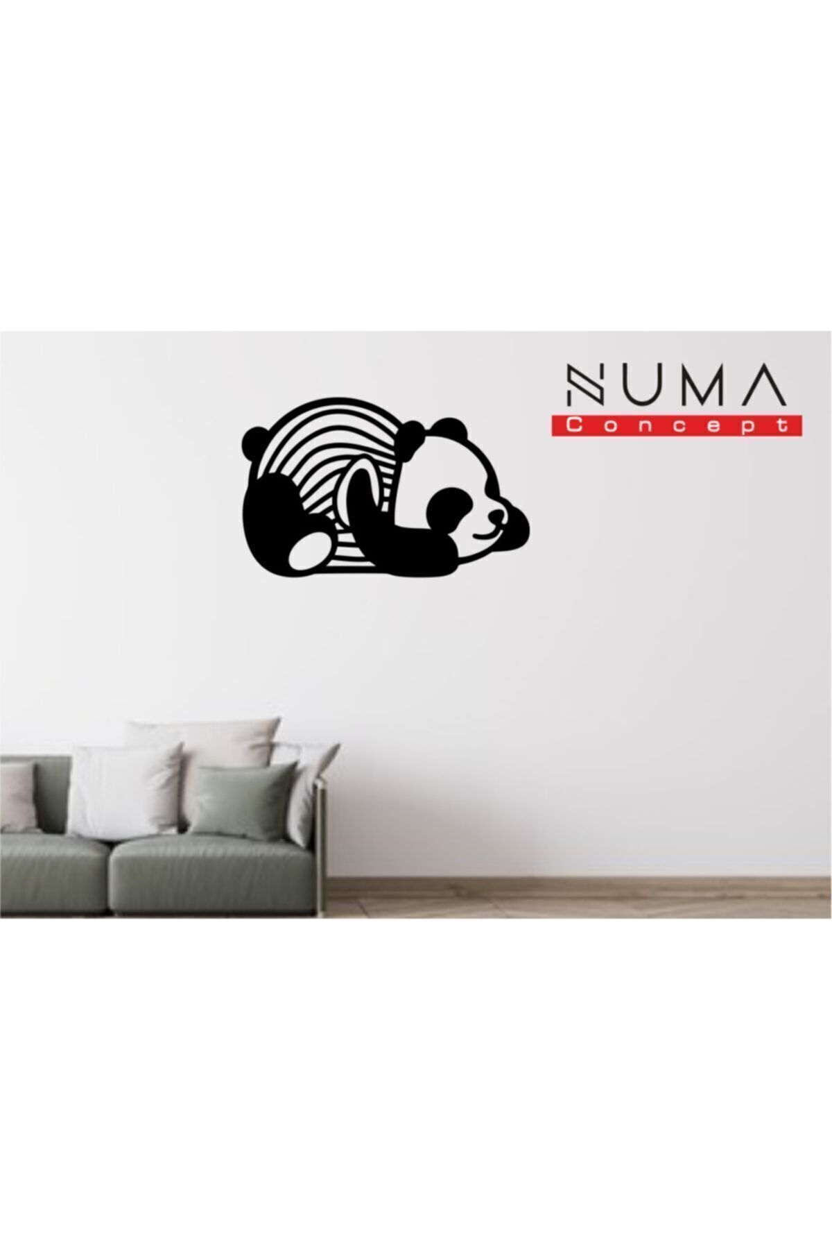 Elioure Sevimli Panda Çocuk Odası MDF Duvar Dekoru, 32x20 cm, Lazer Kesim