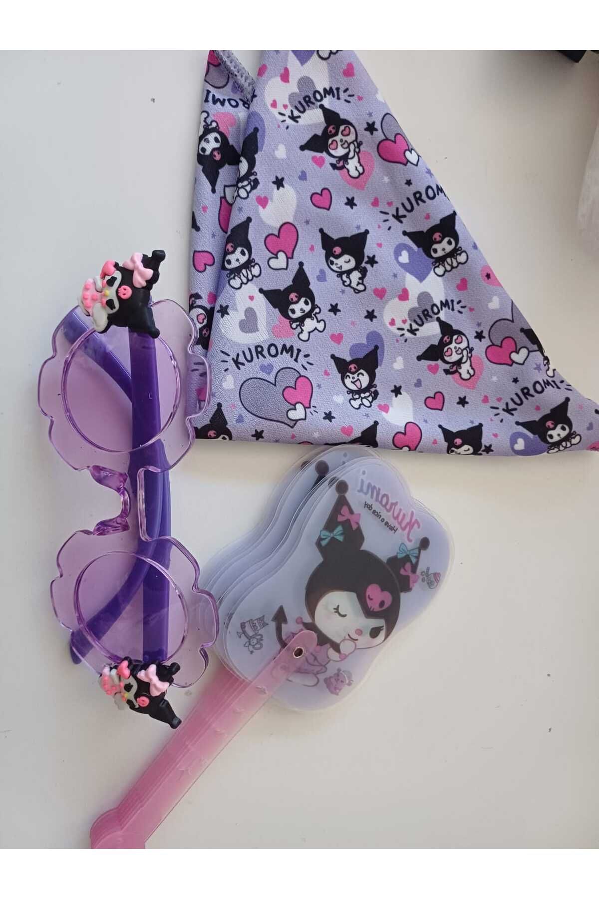synshop Kuromi Yaz Seti, Yelpaze , Bandana, Kuromi Gözlük