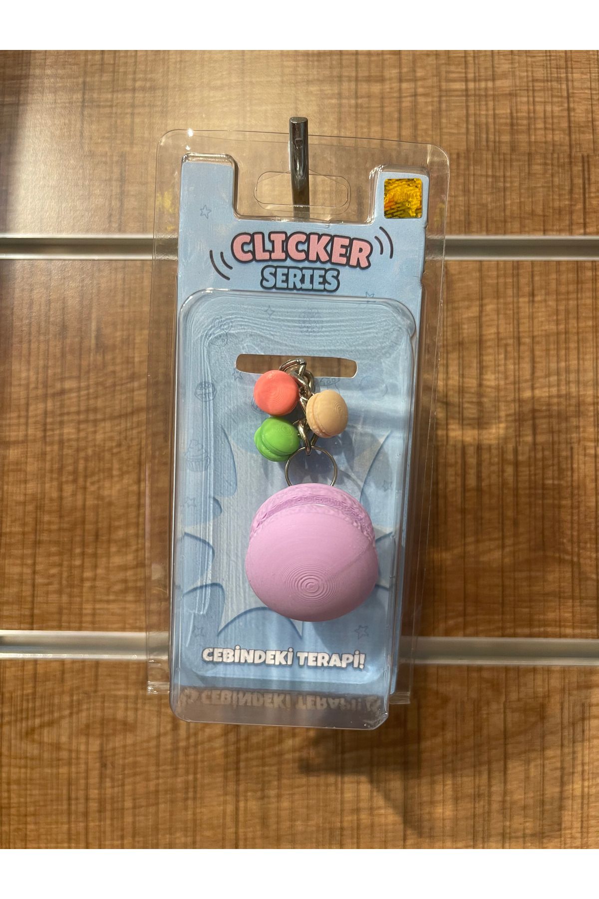 FLATSTORE Clicker Serisi Pembe Makaron Anahtarlık