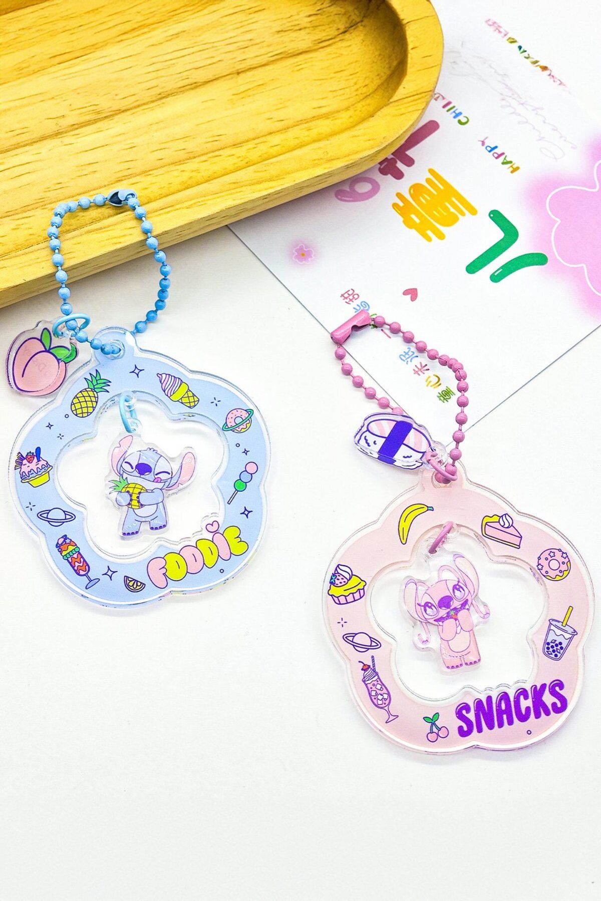 Miniso Disney Lilo&Stitch Lisanslı Parti Serisi Çiçek Figürlü Anahtarlık