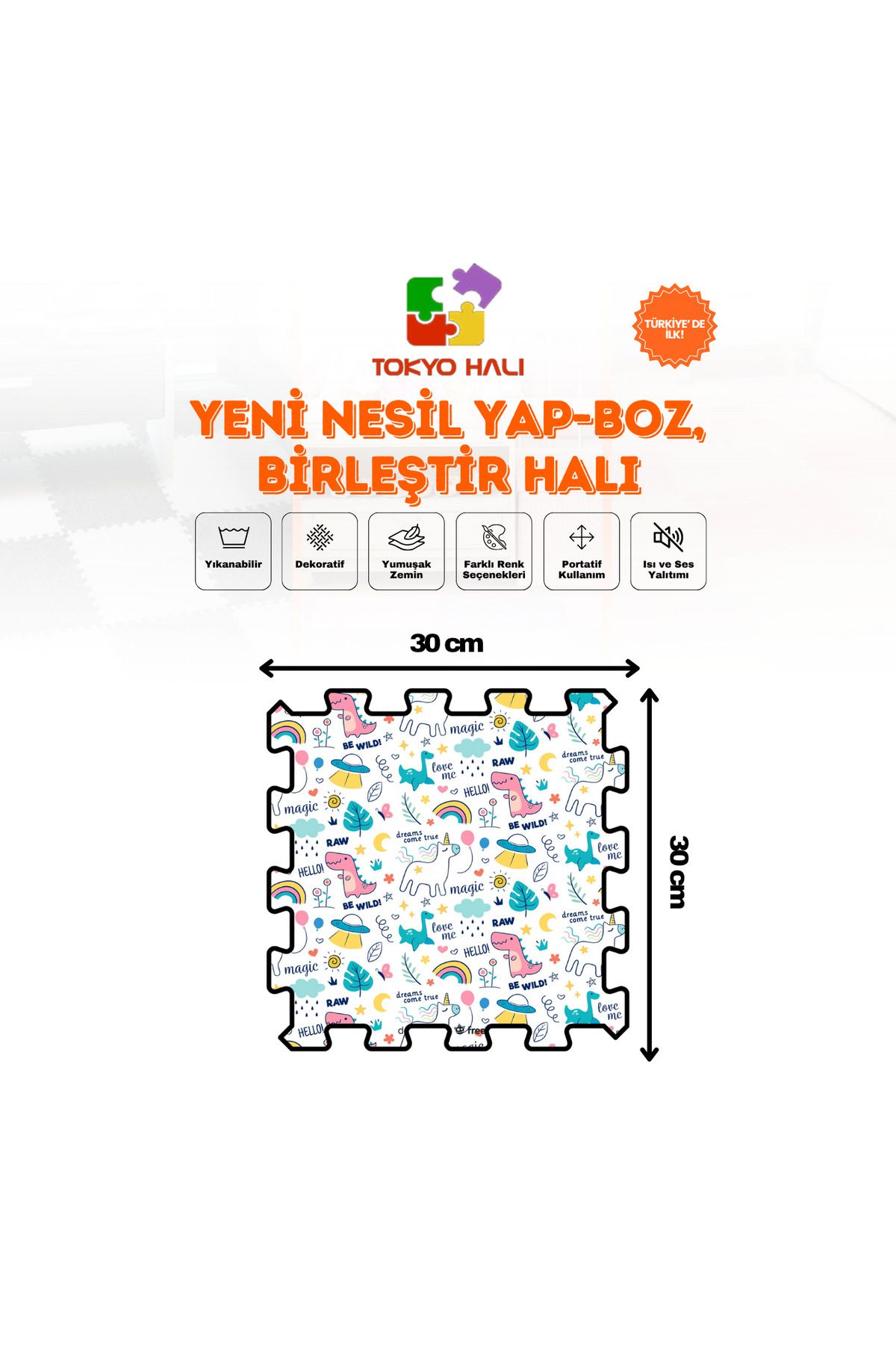Tokyo Halı Puzzle Halı, Kendi Tasarımını Oluştur, Yapboz Halı, Peluş Halı