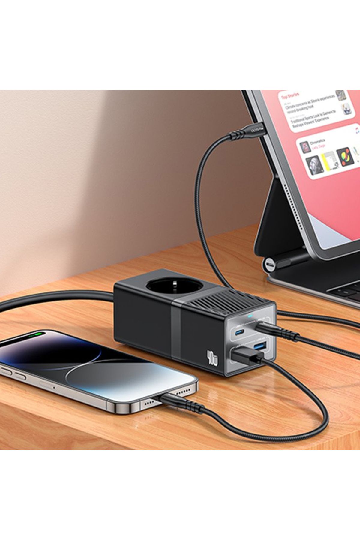 EXENAR Akım Korumalı USB Type-C Priz Uzatma Kablosu Çok Amaçlı Şarj Cihazı Çoklu Priz 1.5M 2500W 40W OUTPUT
