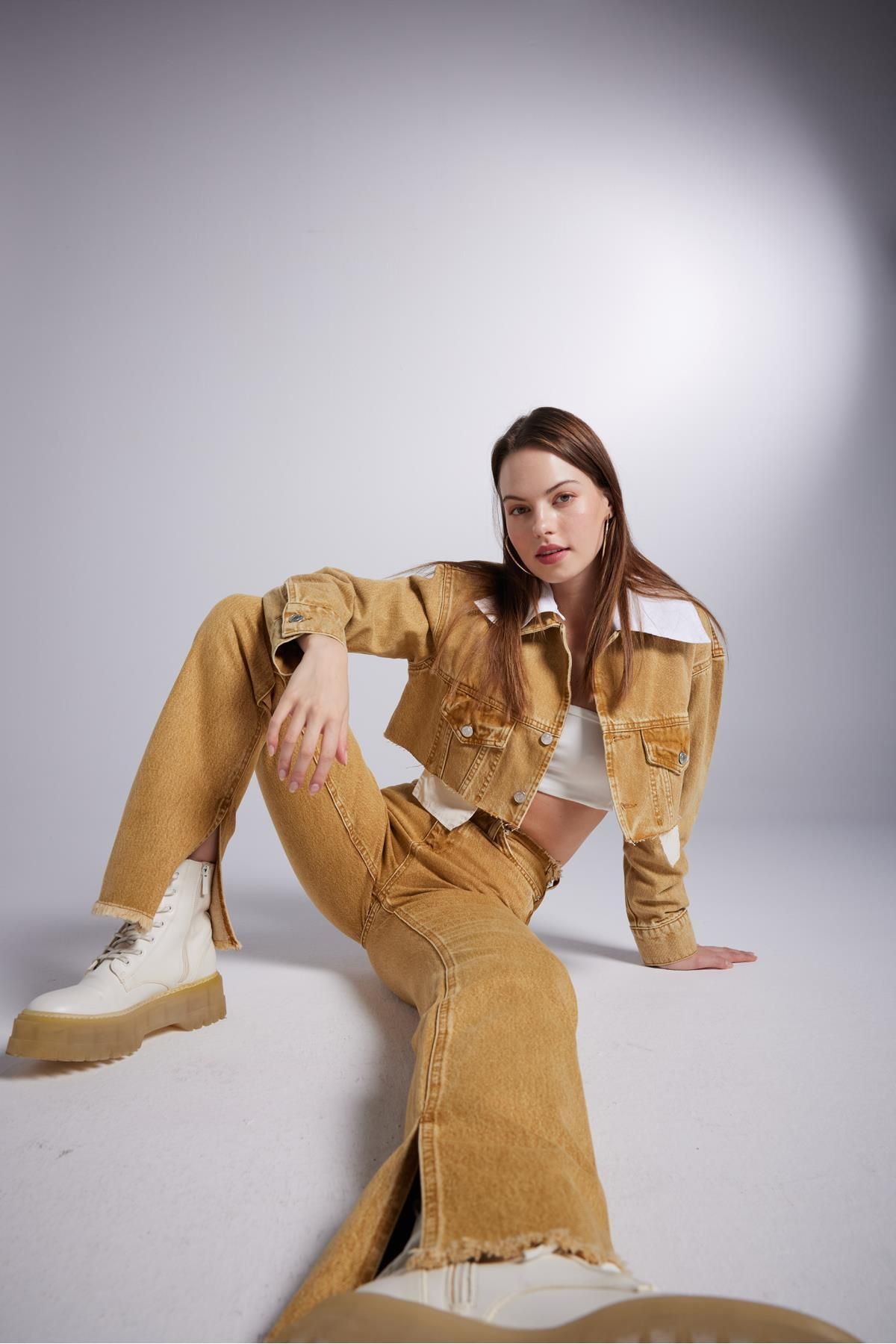 Markano Rusted Jean Pantolon Camel