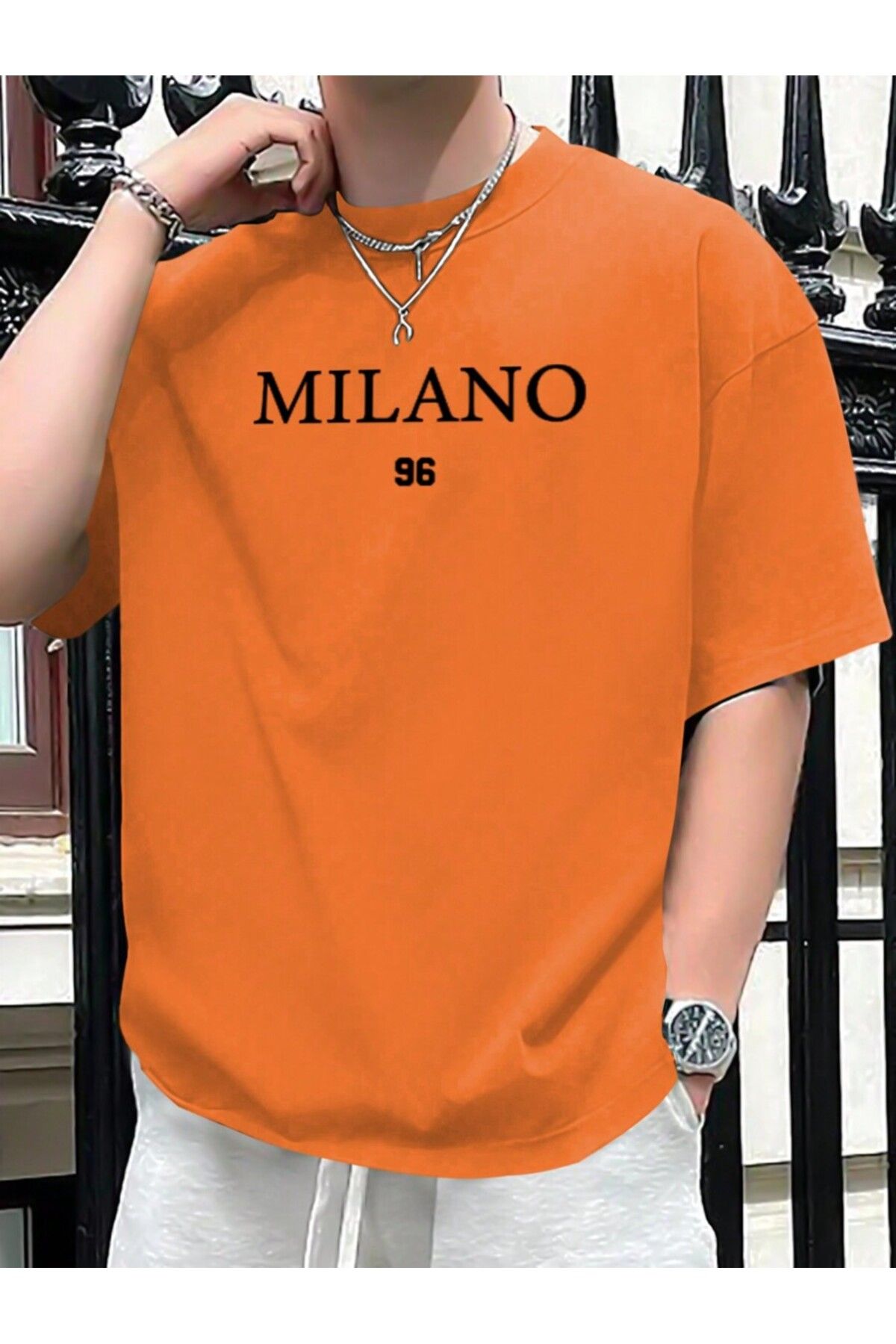 MOONBULL Erkek Milano 96 Baskılı Oversize T-shirt