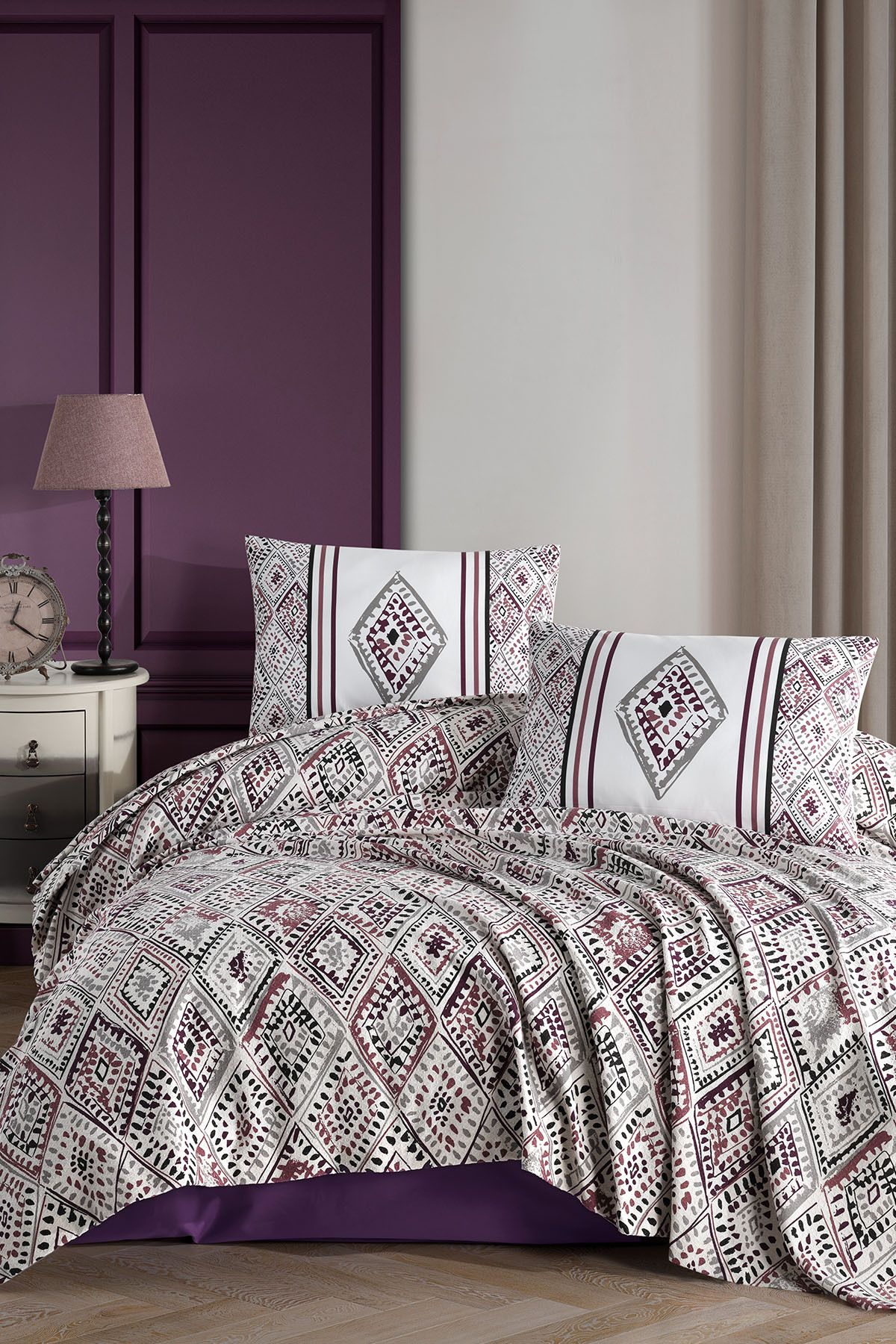 Elart Twill Çift Kişilik Pike Takımı (200x220 cm) Mürdüm