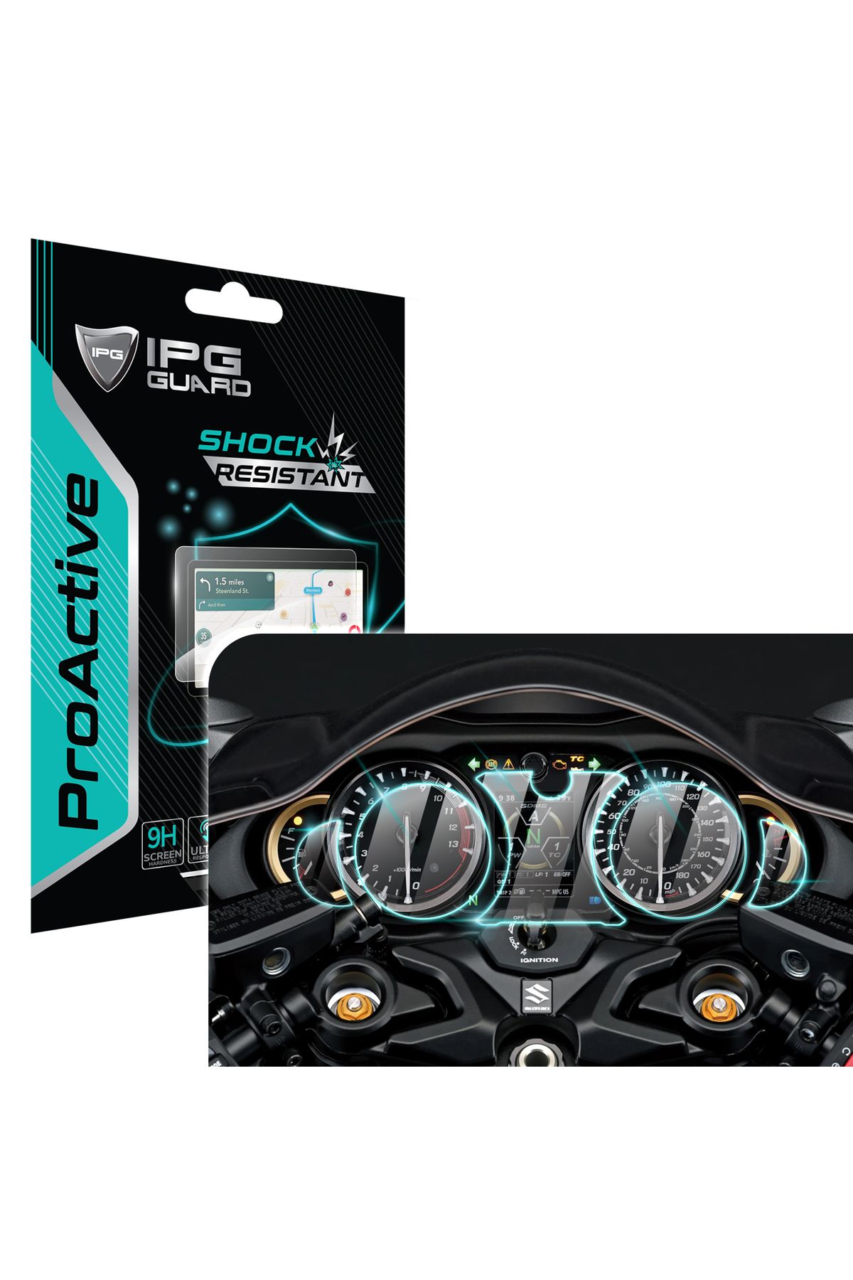 Ipg Suzuki 2021-2025 GSX-R 1300 Hayabusa Gen3 Gösterge Paneli 9H Nano IPG ProActive Ekran Koruma Uyumlu