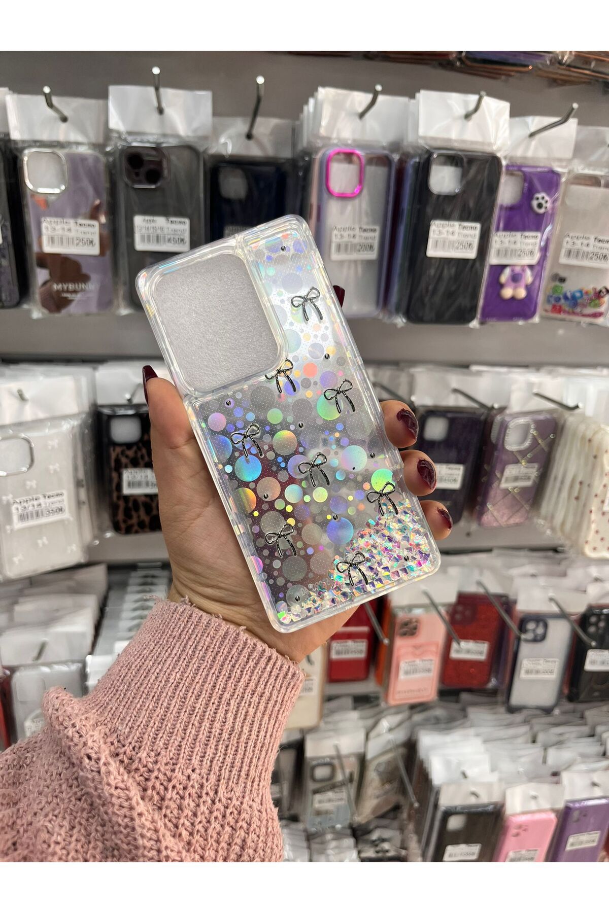 TECNOTREND Xiaomi Redmi Note 13 Pro 4g sıvı parıltılı Hologramlı şeffaf silikon kılıf