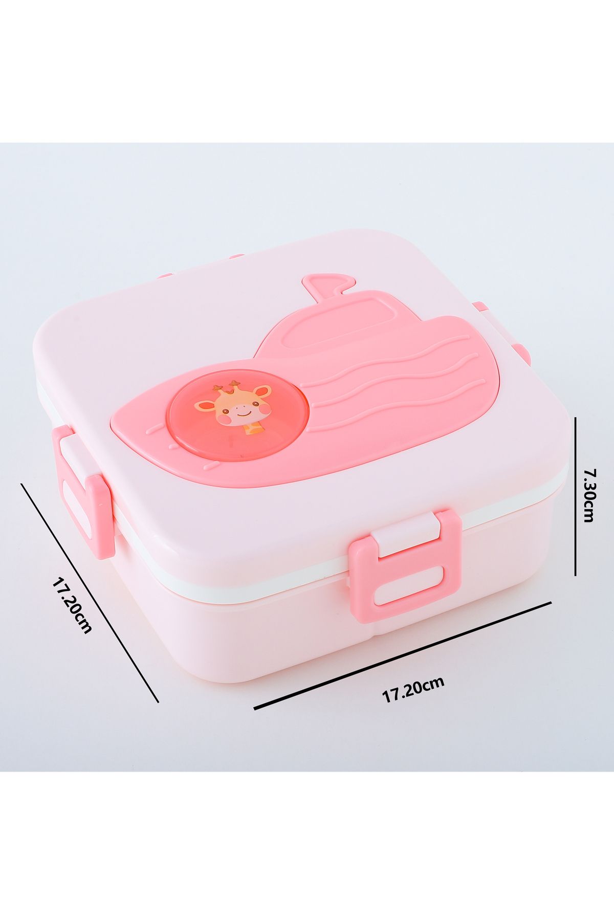 Fab N Funky-Giraffe Themed Lunchbox, Compact, Lightweight, Fun Design, 3 Years+, 17.2 x 17.2 x 7.3 cm - Pink 3