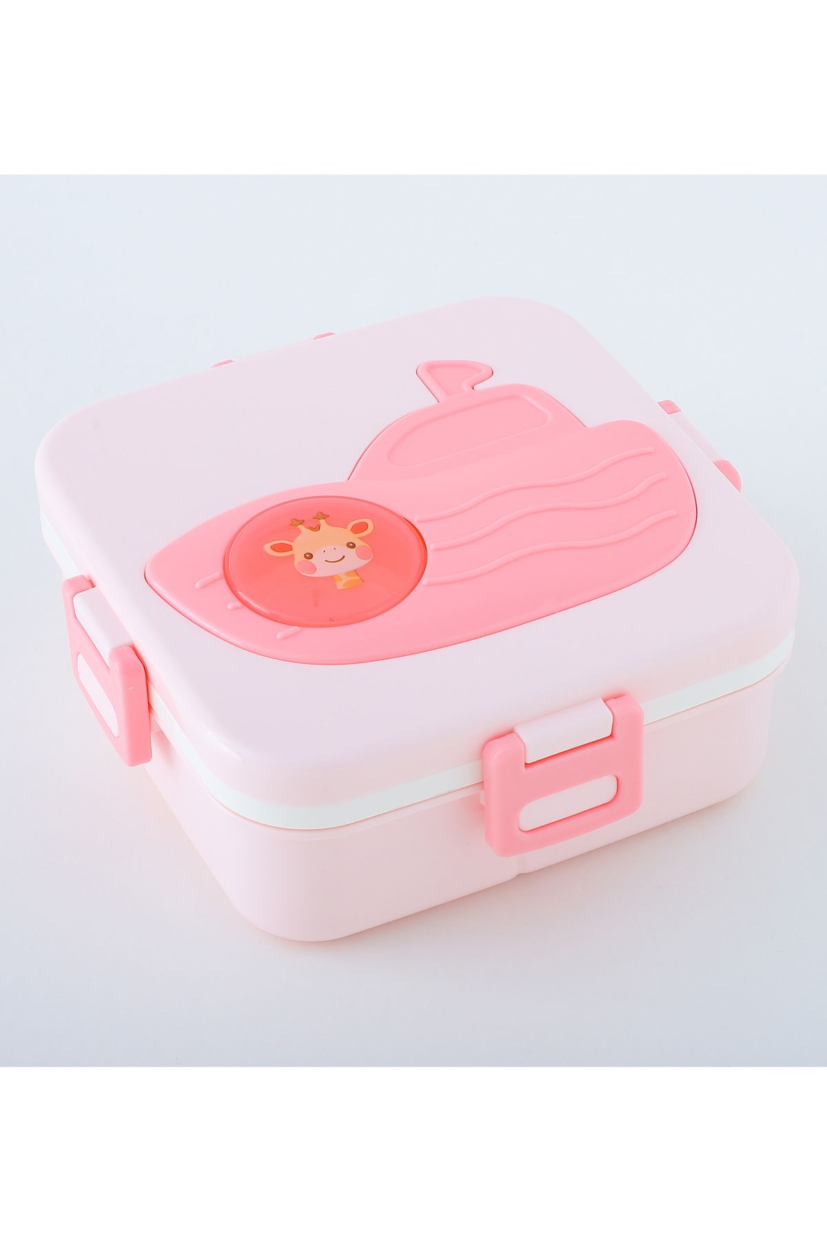Fab N Funky-Giraffe Themed Lunchbox, Compact, Lightweight, Fun Design, 3 Years+, 17.2 x 17.2 x 7.3 cm - Pink 5