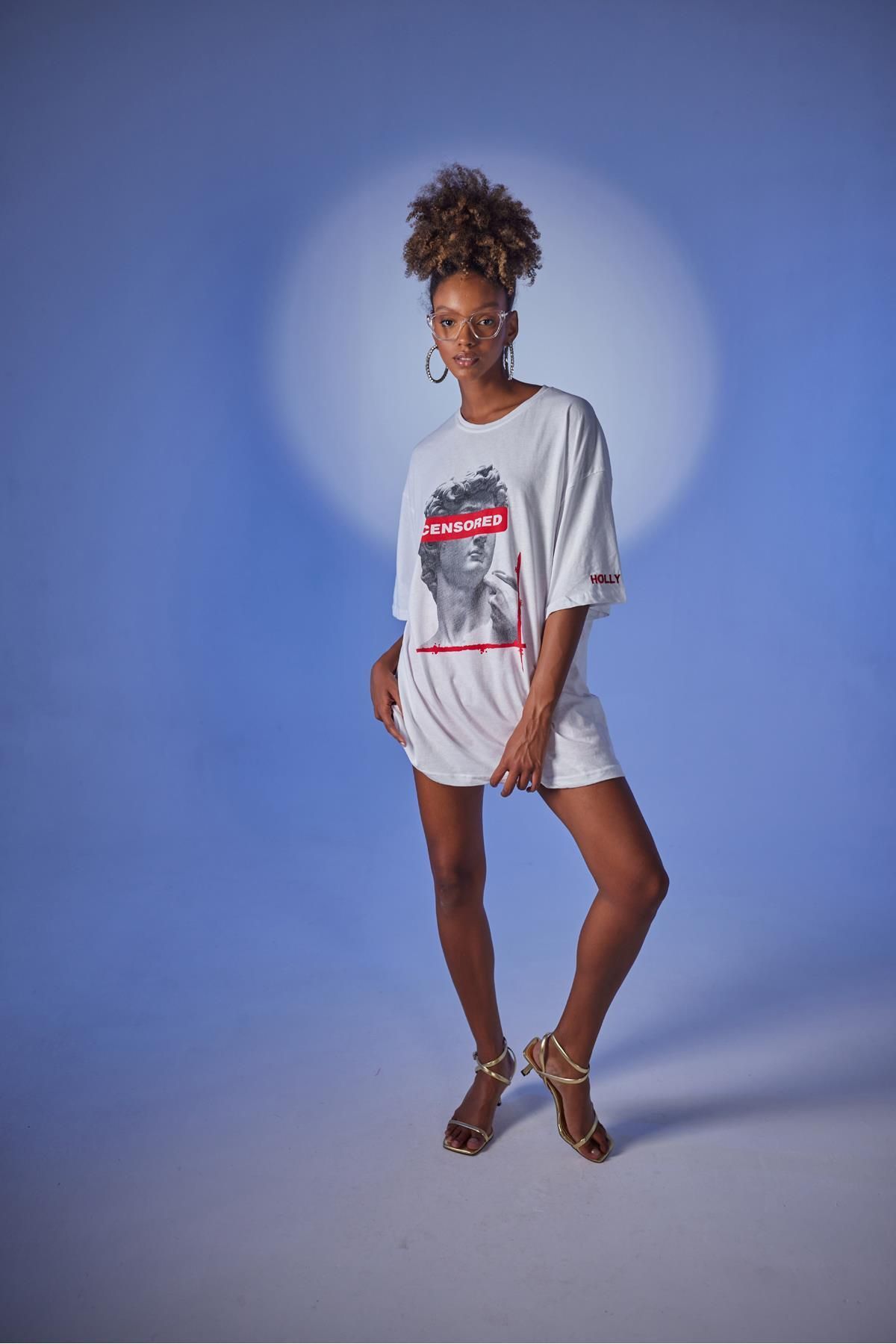 Markano Censored T-Shirt Beyaz