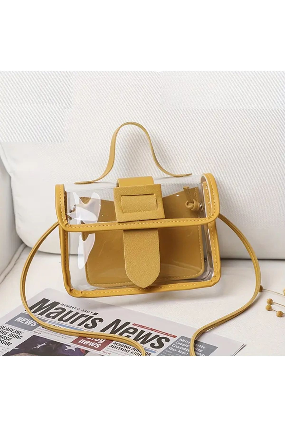 WasWink Tasarım Şeffaf Küçük Kare Çanta Moda Yeni Çok Yönlü