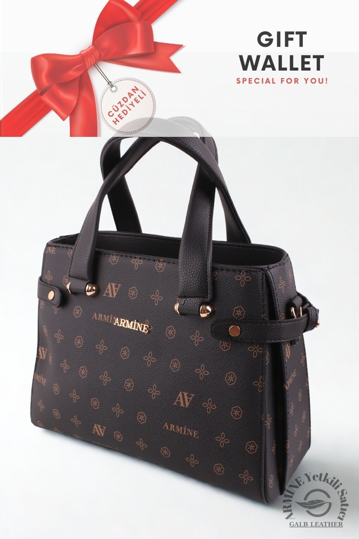 Armine Orijinal Armine Günlük Kullanıma Uygun Premium Kalite Kadın Omuz Çantası Siyah +1 172