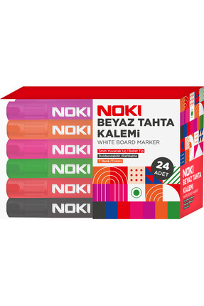 Noki Doldurulabilir Beyaz Tahta Kalemi 24'lü Pet 7 Renk