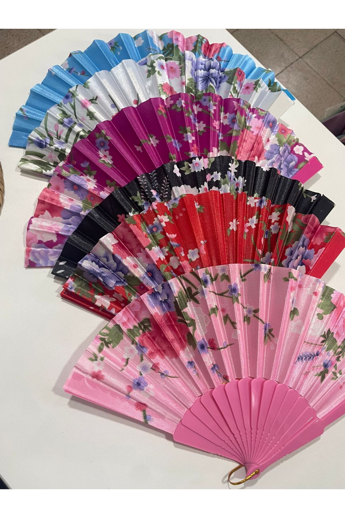 Tasarım Plastik Kumaş Yelpaze 6 lı karışık 038