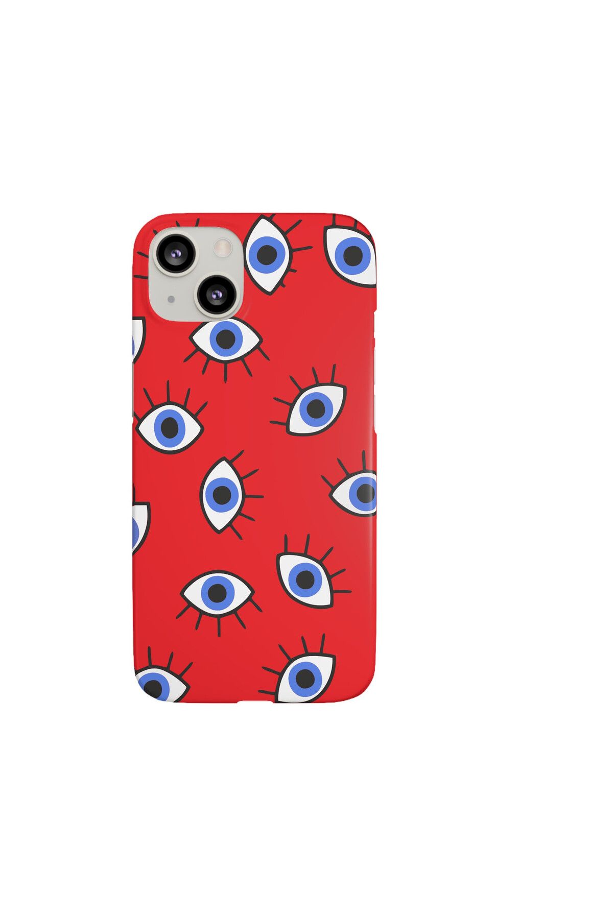HyperAge İPhone 13 / 14 Uyumlu Kılıf İçi Kadife Lansman Nazar Göz Tasarım Baskılı Silikon Kapak