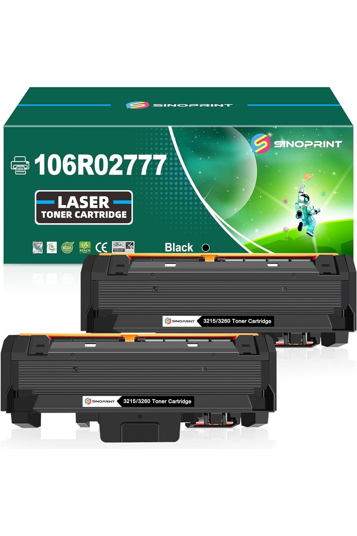 Xerox WorkCentre 3215 3215NI 3225 3225DNI Phaser 3260 3260DI 3260DNI 3052 106R02777 (Black, 2-Pack
