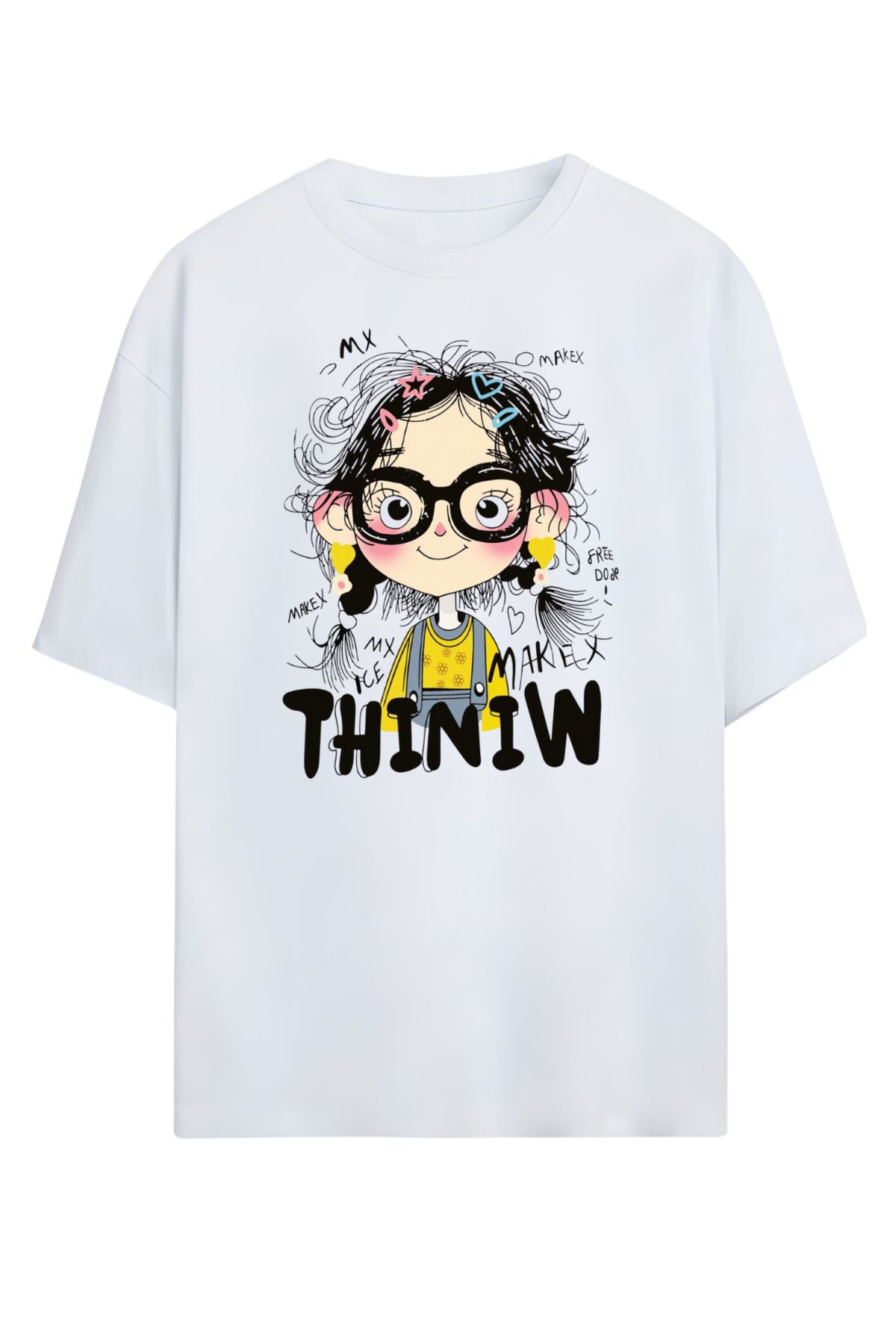 MAGORS GraffTee Unisex %100 Organik Pamuk Bisiklet Yaka Illustrasyon Baskılı Özel Tasarım T-shirt