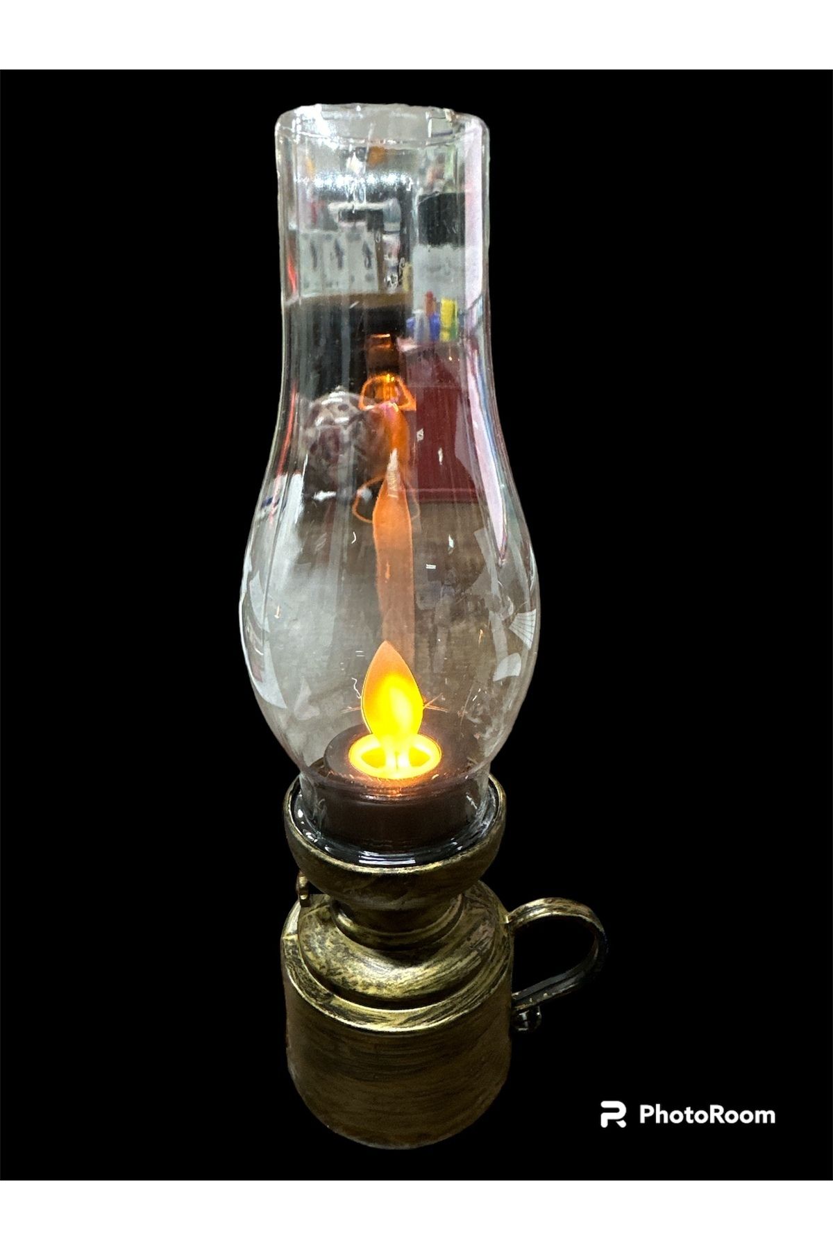 Elioure Eskitme desenli bronz dekoratif gece lambası, 19x8 cm, şık ve benzersiz tasarım