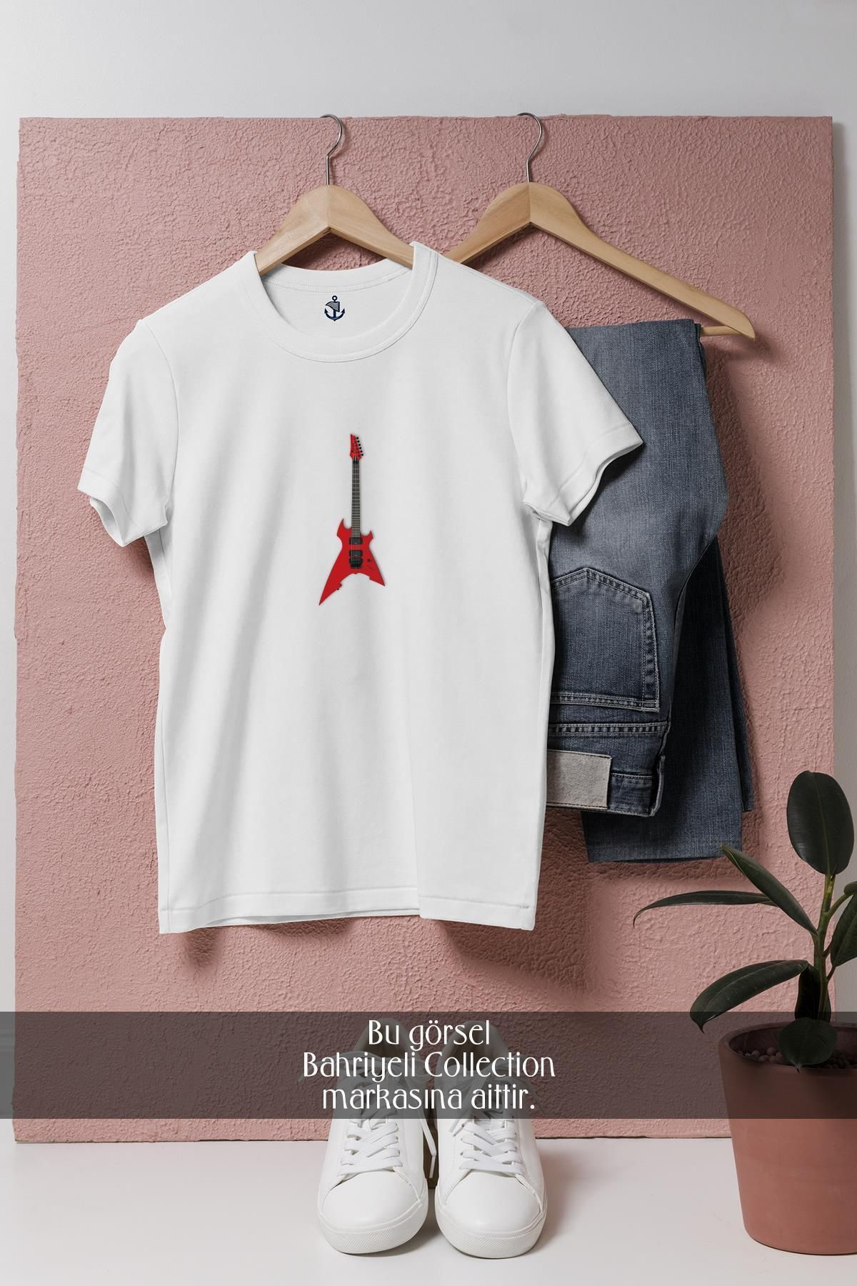 Bahriyeli Collection Oversize Elektronik Gitar Tasarımlı Unisex T-Shirt