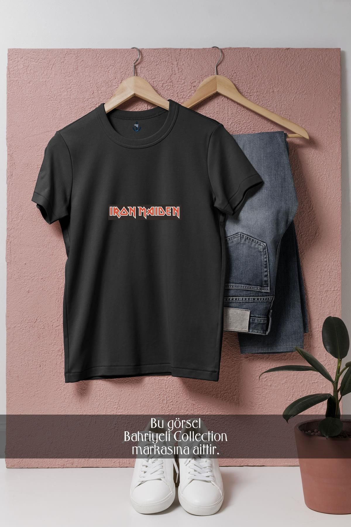 Bahriyeli Collection Oversize Simple Red İron Maiden Tasarımlı Unisex T-Shirt