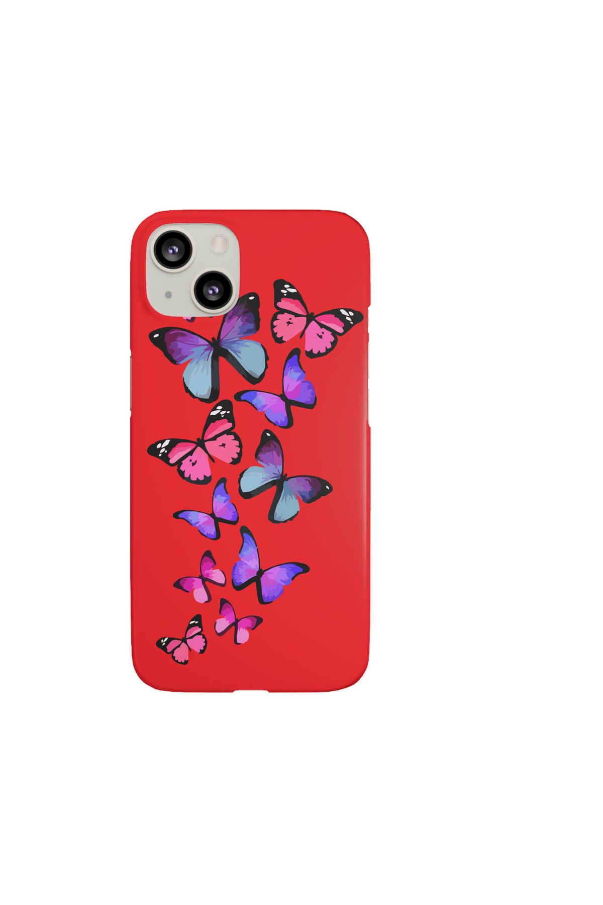 HyperAge İPhone 13 / 14 Uyumlu Kılıf İçi Kadife Lansman Kelebek Tasarım Baskılı Silikon Kapak