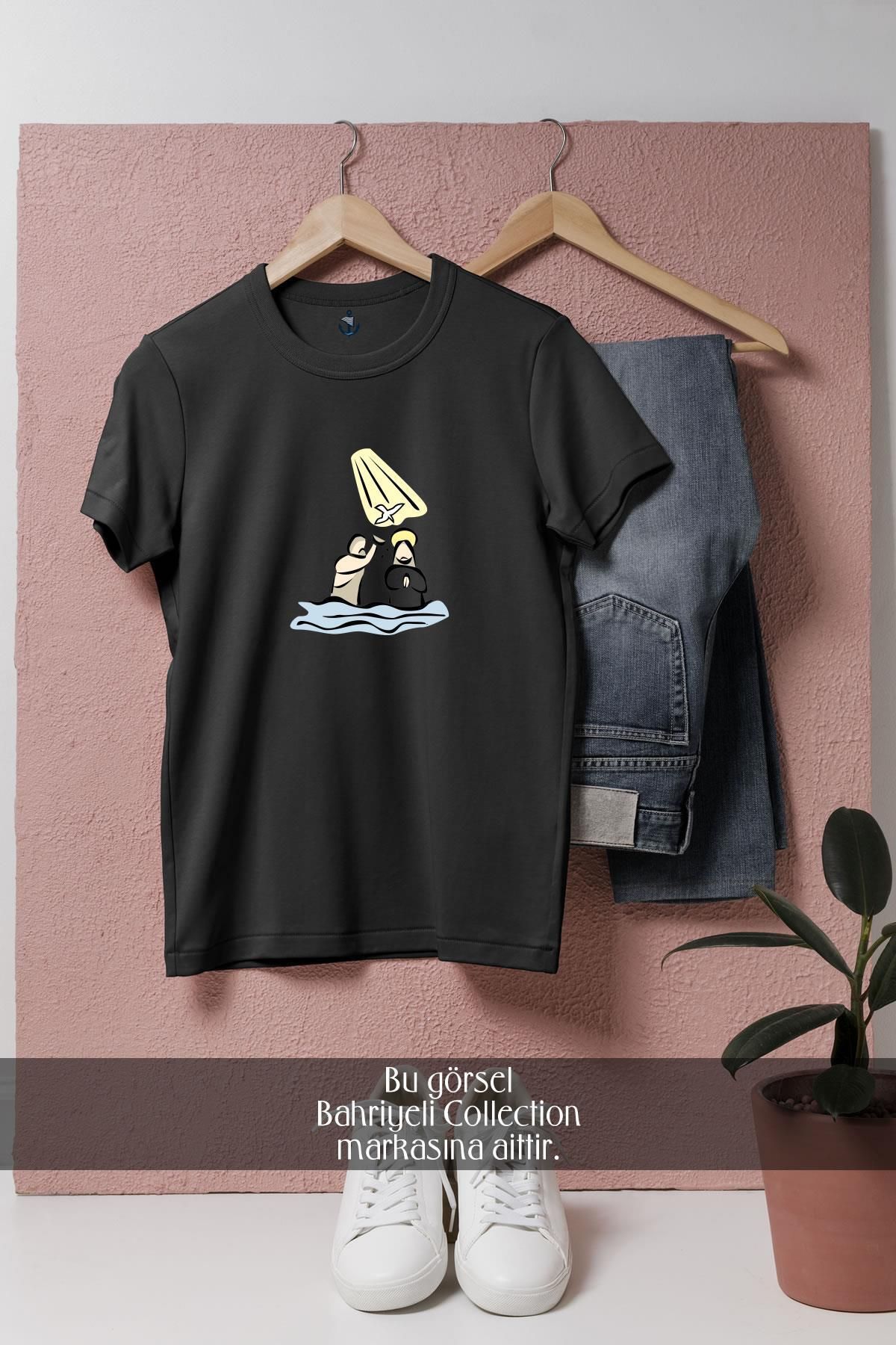 Bahriyeli Collection Oversize Jesus _ İsa Baptism Hristiyan Tasarımlı Unisex T-Shirt