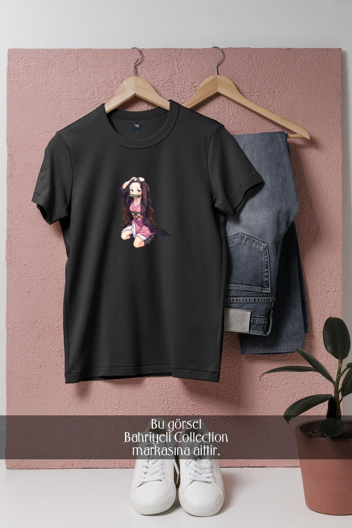 Bahriyeli Collection Oversize Kimetsu No Yaiba Nezuko Demon Slayer Anime Tasarımlı Unisex T-Shirt