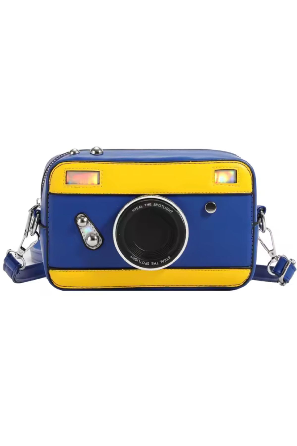 Modalula Fotoğraf Makinesi Şeklinde Sarı-Lacivert Çanta