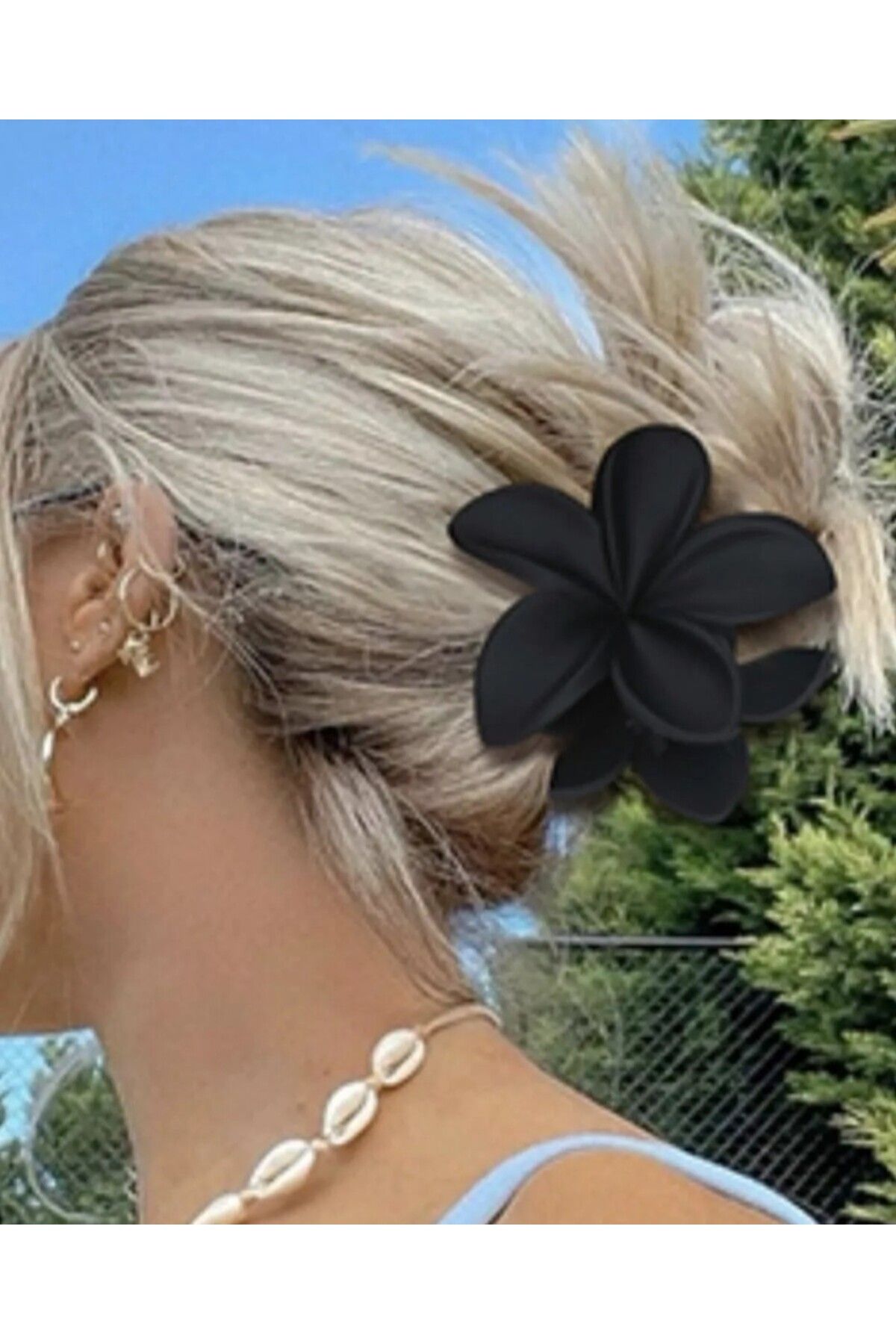 Store Kadın Siyah Lotus Toka
