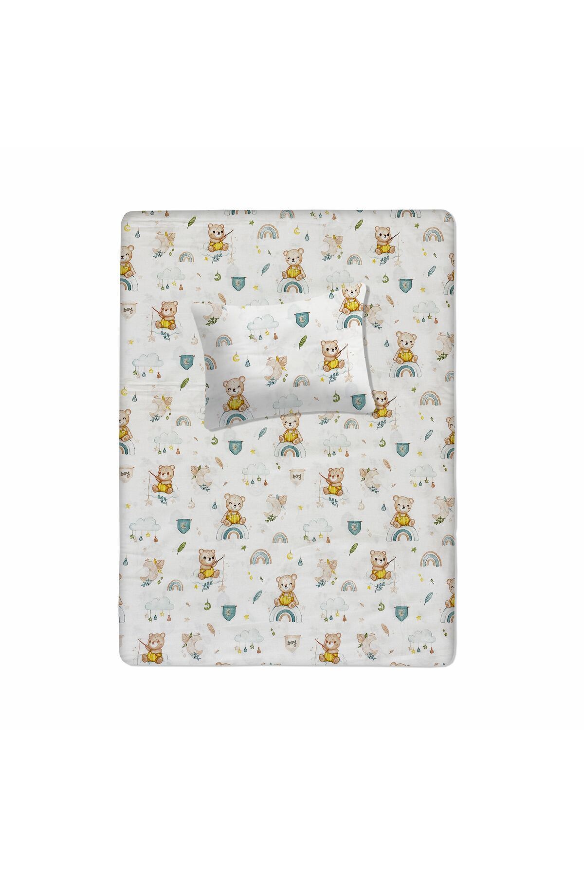 Lief Home %100 Pamuklu Bebek Lastikli Çarşaf 60x120+20 | Bebek Yastık Kılıfı 35x45