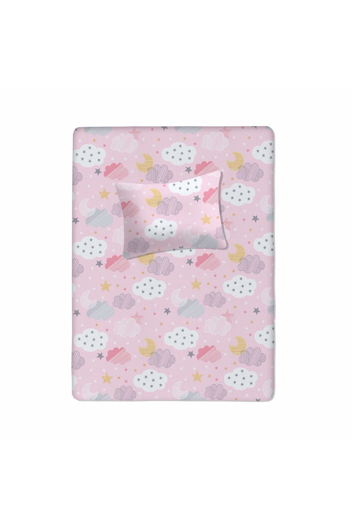 Lief Home %100 Pamuklu Bebek Lastikli Çarşaf 60x120+20 | Bebek Yastık Kılıfı 35x45