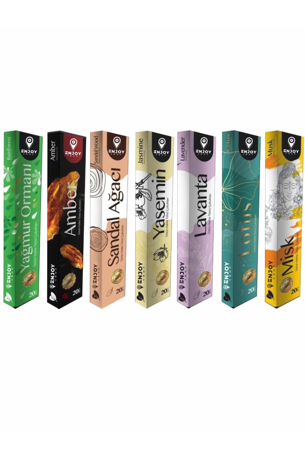 Elioure 6 Paket Tütsü, 120 Çubuk, Ahşap Kayık, Kaliteli ve Karışık Aromalar