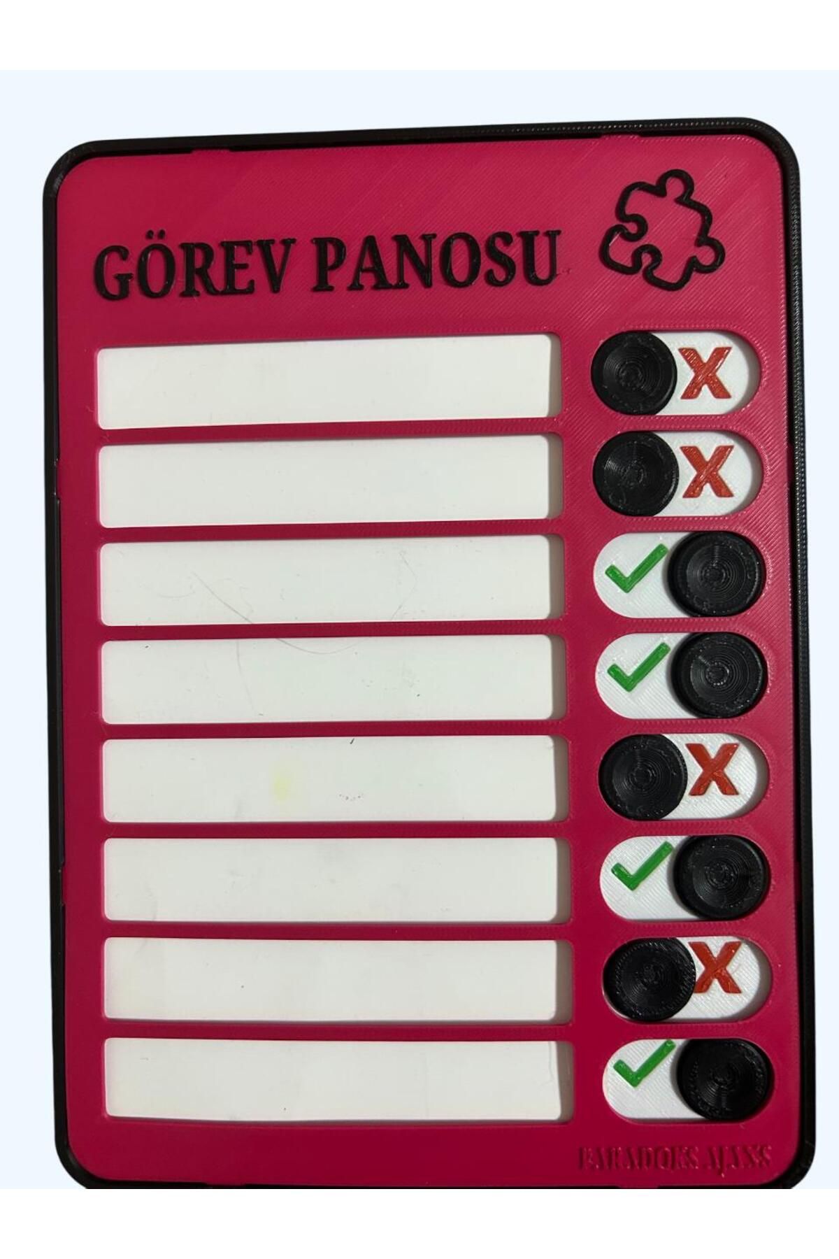 OEMPLUS Kaydırmalı Düğmeli Yaz Sil Gürev Panosu Fuşya Pembe