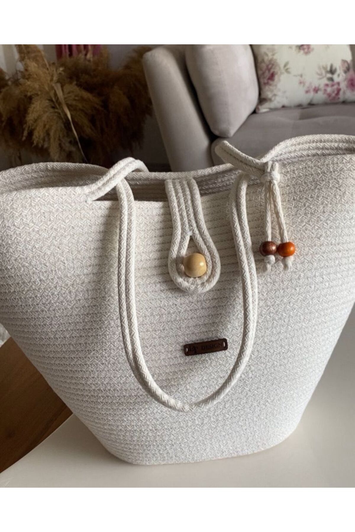 DT design Plaj Çantası, Günlük Çanta, Omuz Çantası, Hasır Çanta, Tasarım Çanta
