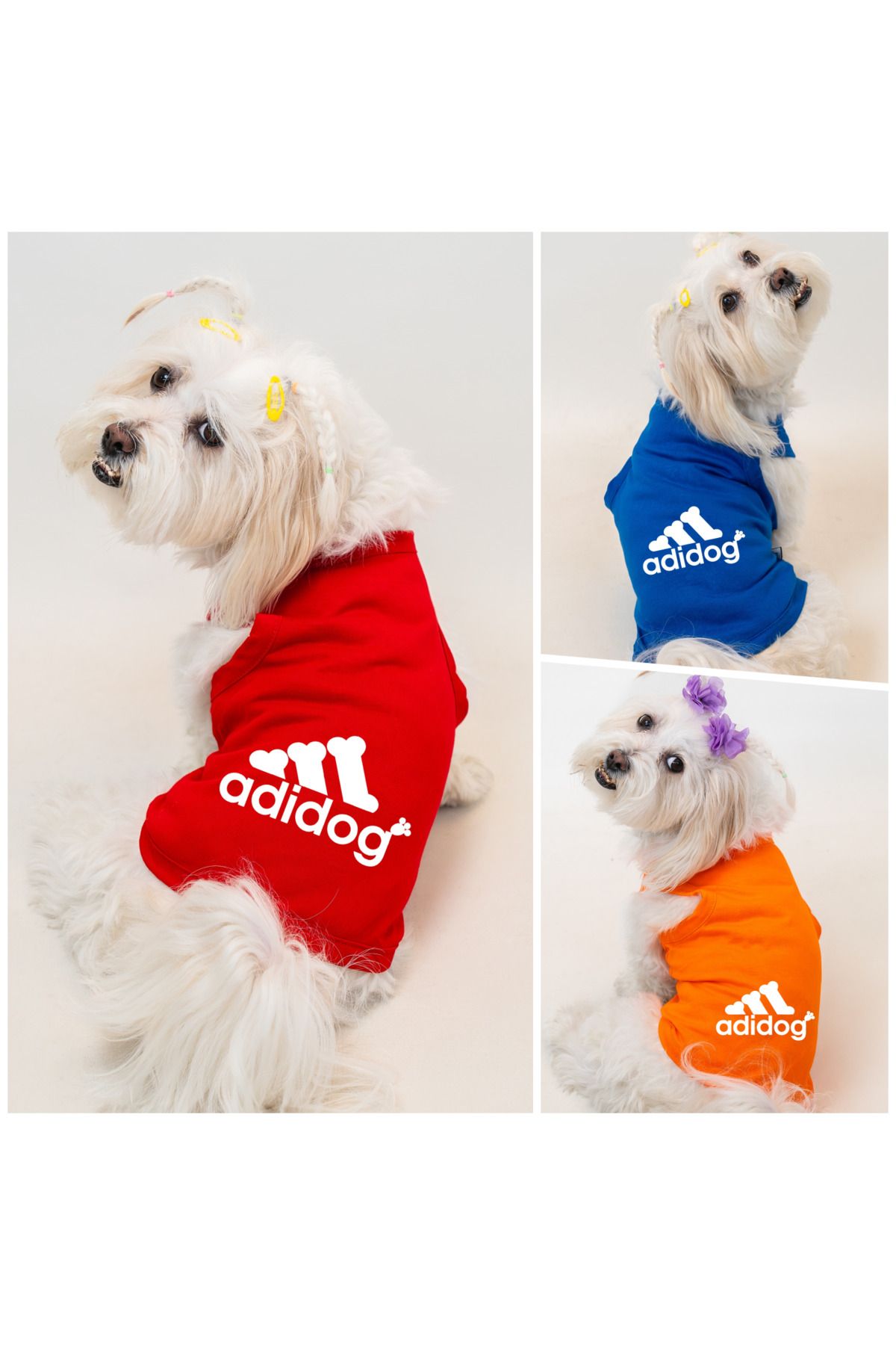 Buddy Store Kedi & Köpek Kıyafeti Giysileri Kıyafetleri - Adidog Baskılı Paket Serisi 3 Adet Tek Fiyat