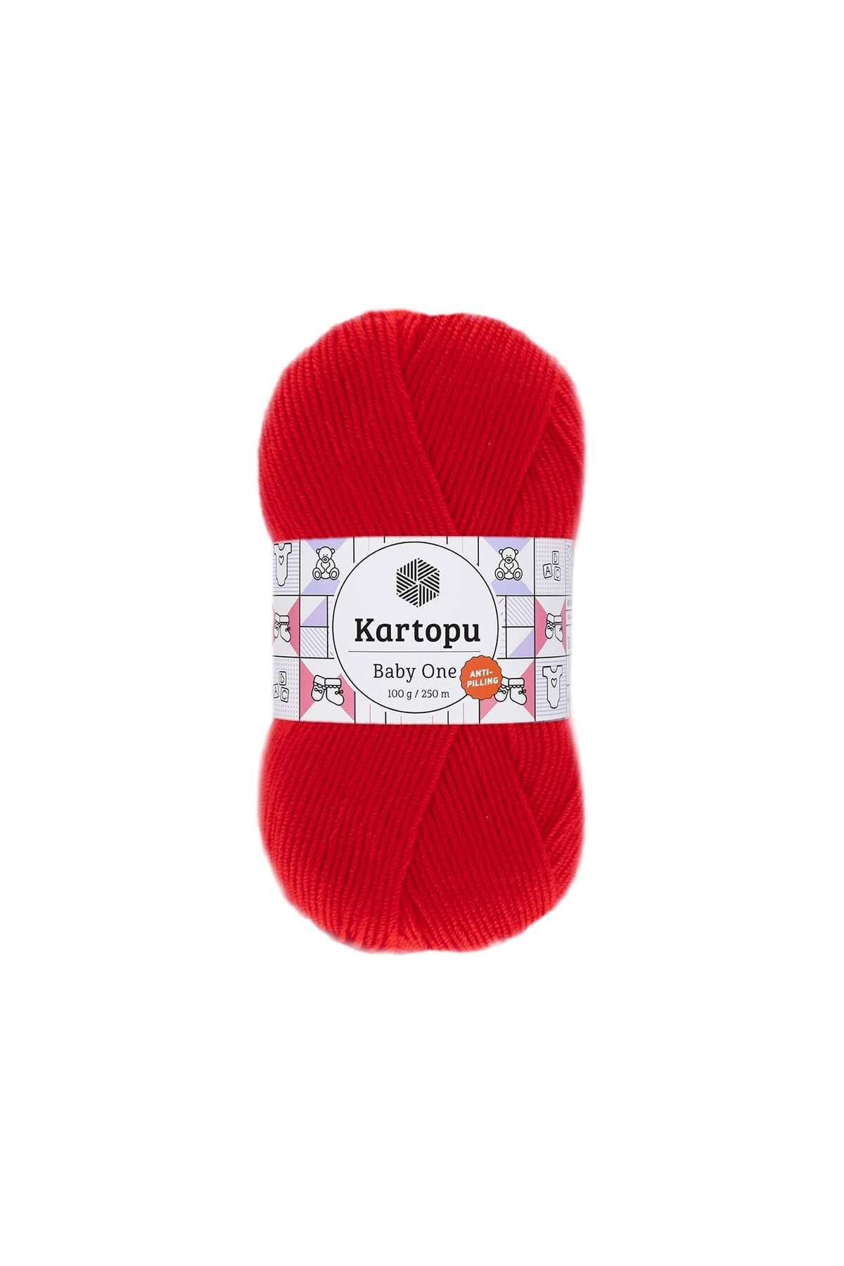 Kartopu 5 Adet Baby One %100 Anti-pilling Bebek İpi K150 Kırmızı